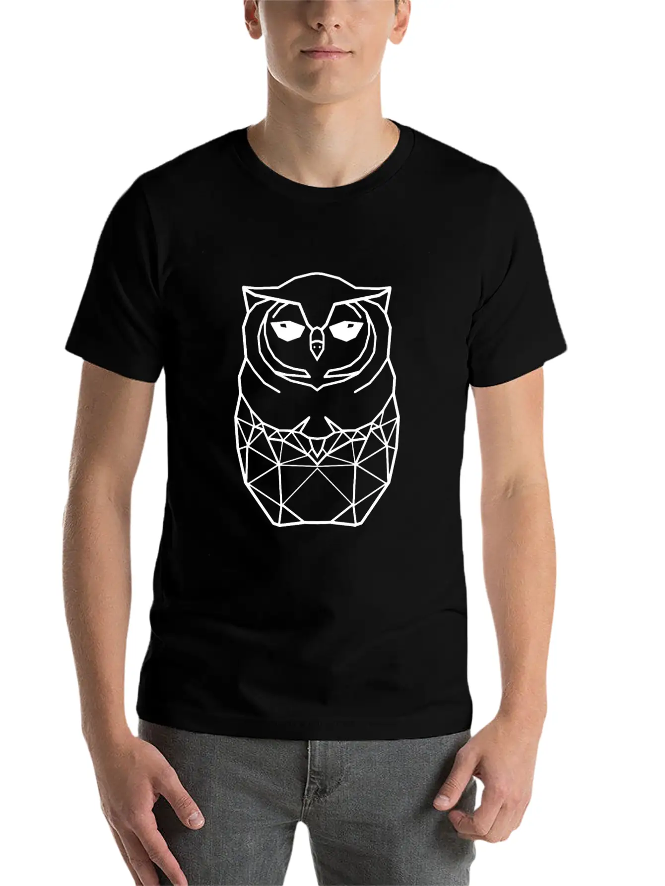 White Owl Lightweight Cotton T-Shirt – Daily Comfort Graphic Shirt