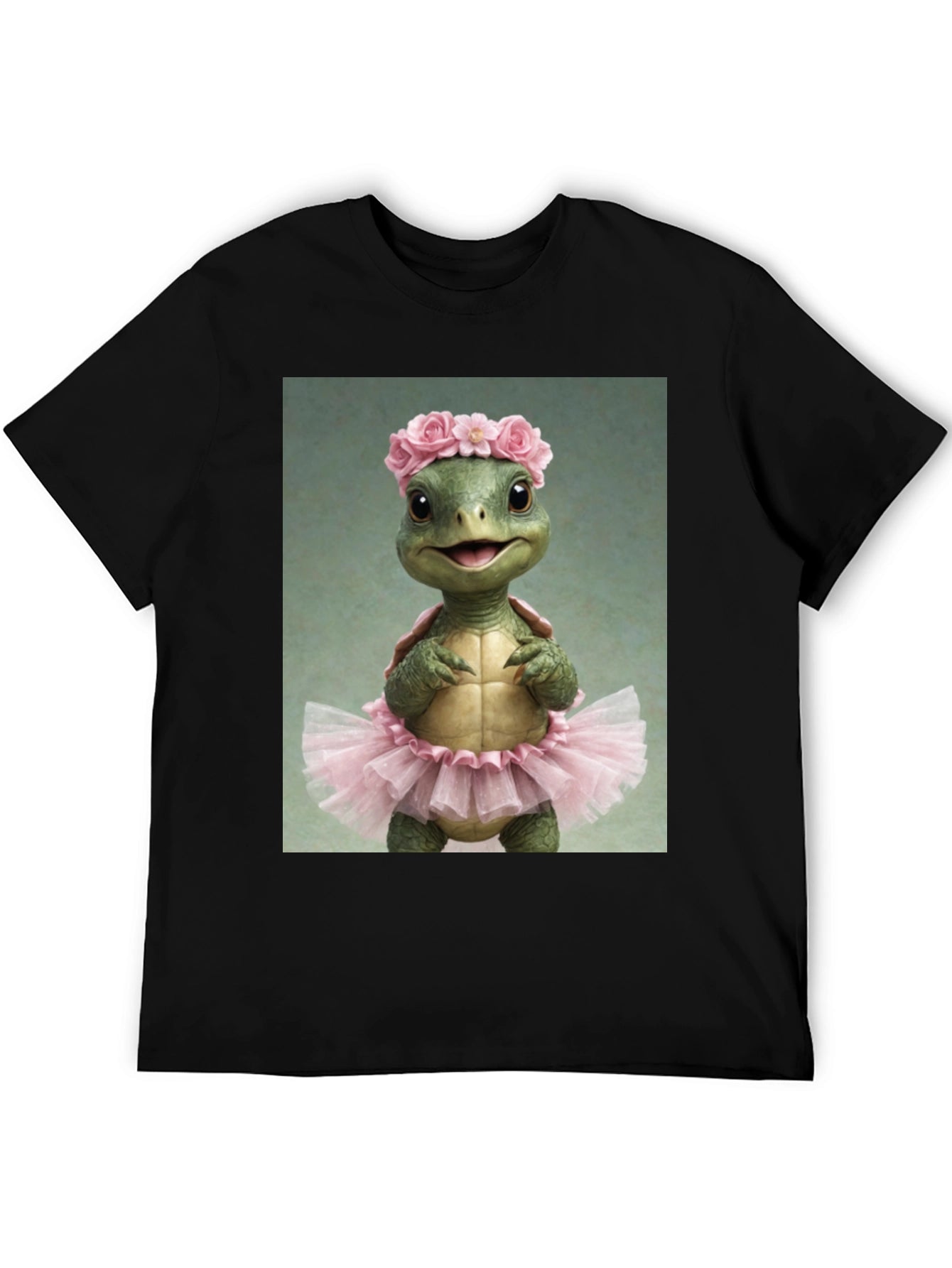 Turtle Ballerina Black T-Shirt
