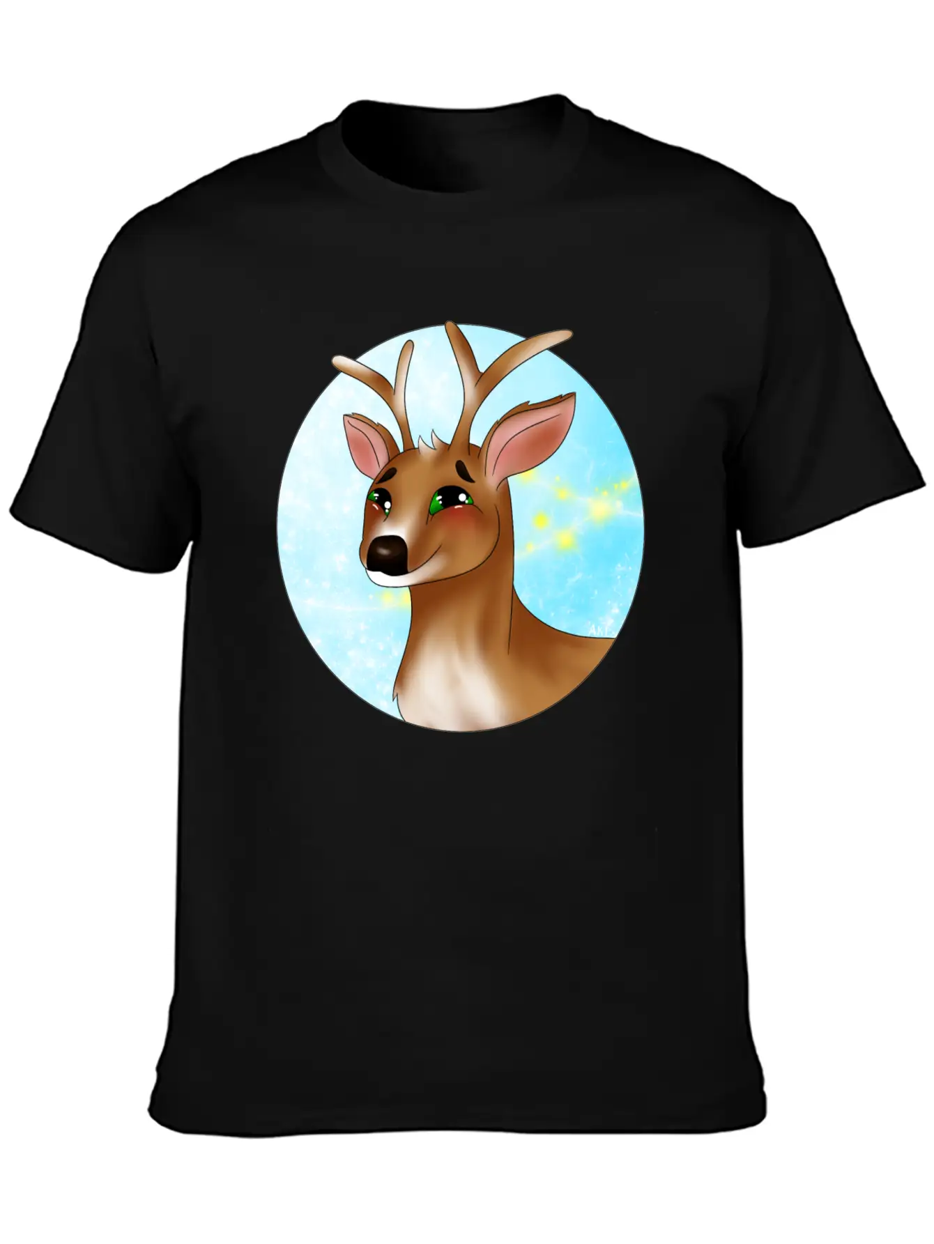 Winter Deer Lightweight Cotton T-Shirt – Daily Comfort Graphic Shirt