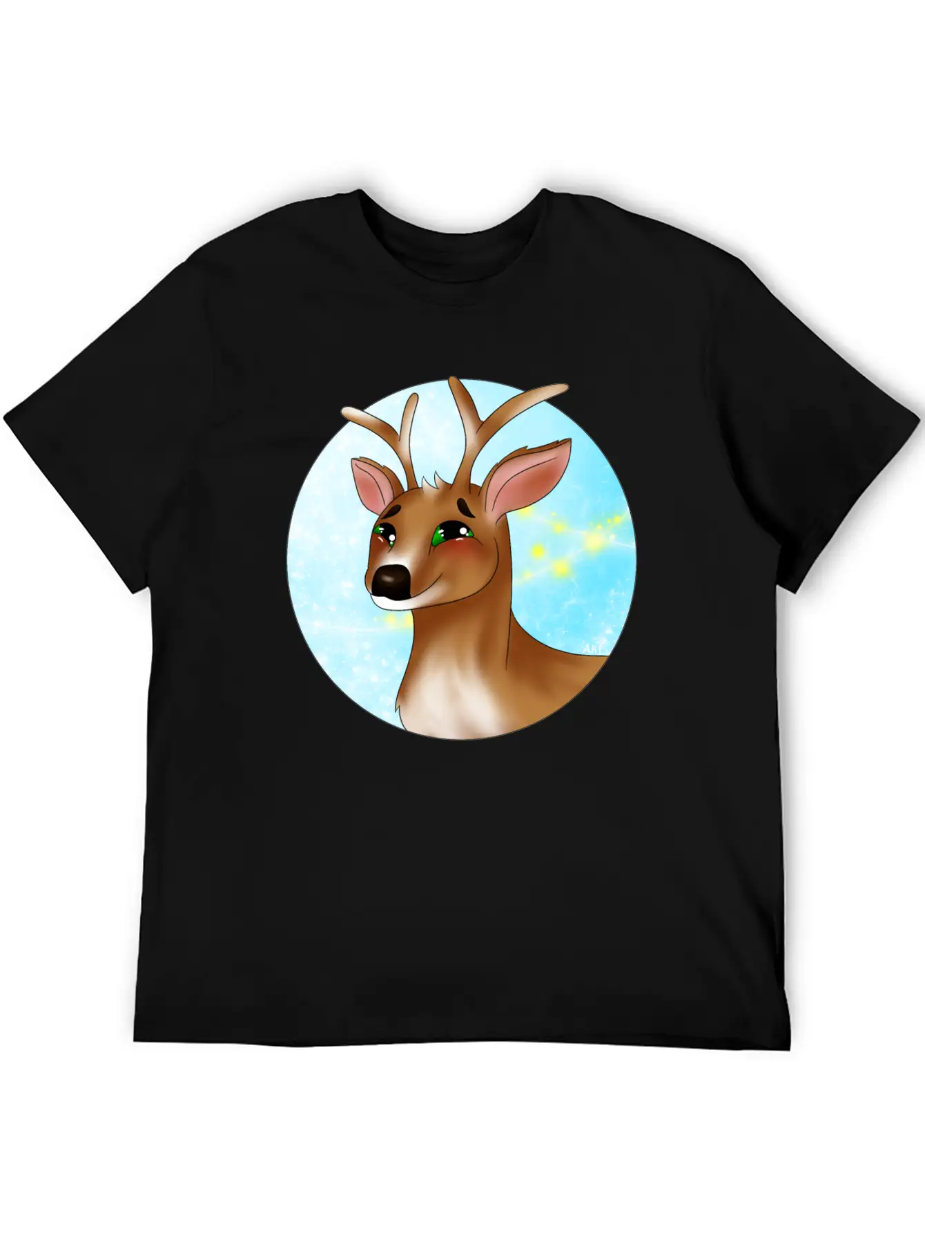 Winter Deer Lightweight Cotton T-Shirt – Daily Comfort Graphic Shirt