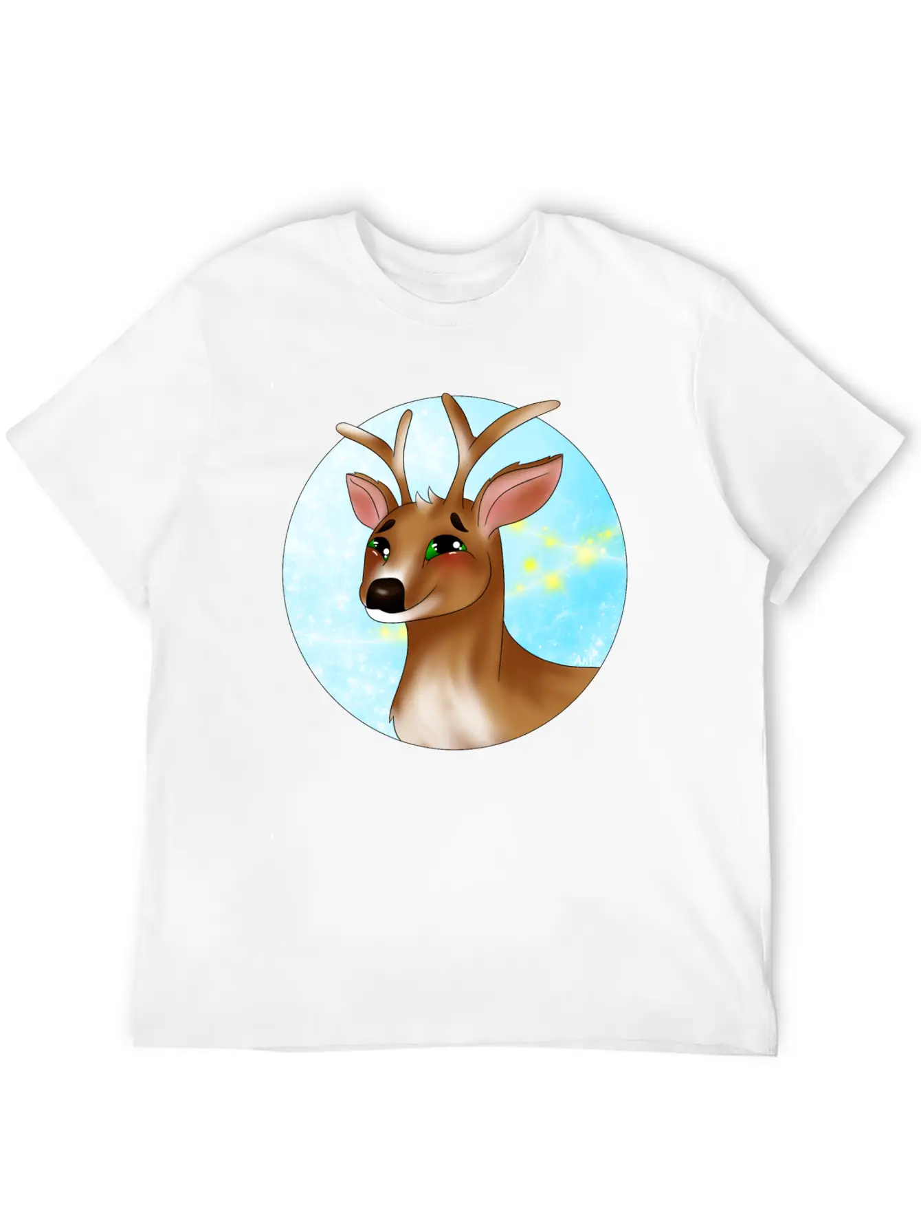 Winter Deer Lightweight Cotton T-Shirt – Daily Comfort Graphic Shirt