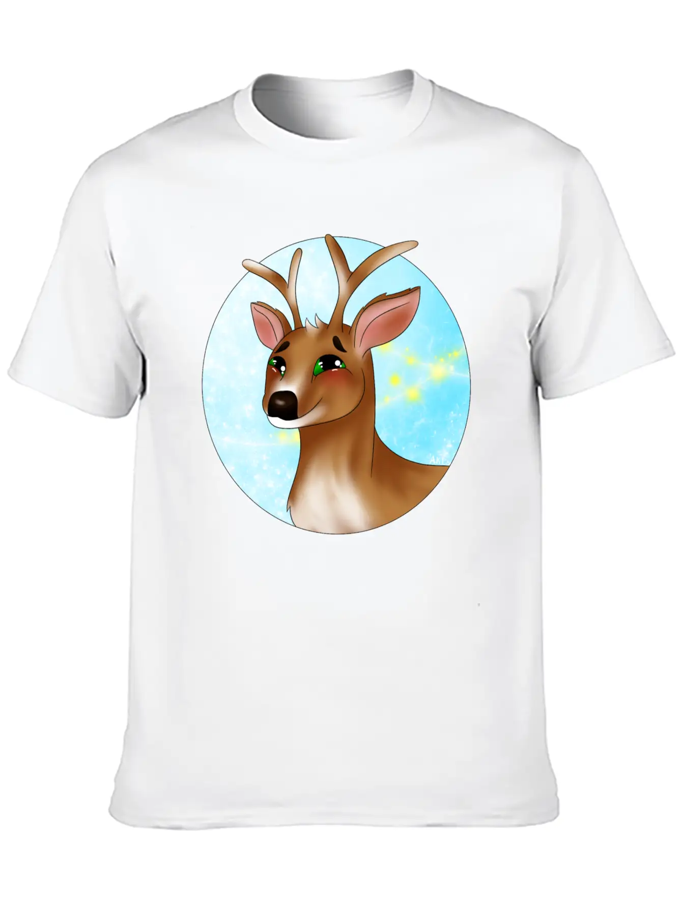 Winter Deer Lightweight Cotton T-Shirt – Daily Comfort Graphic Shirt