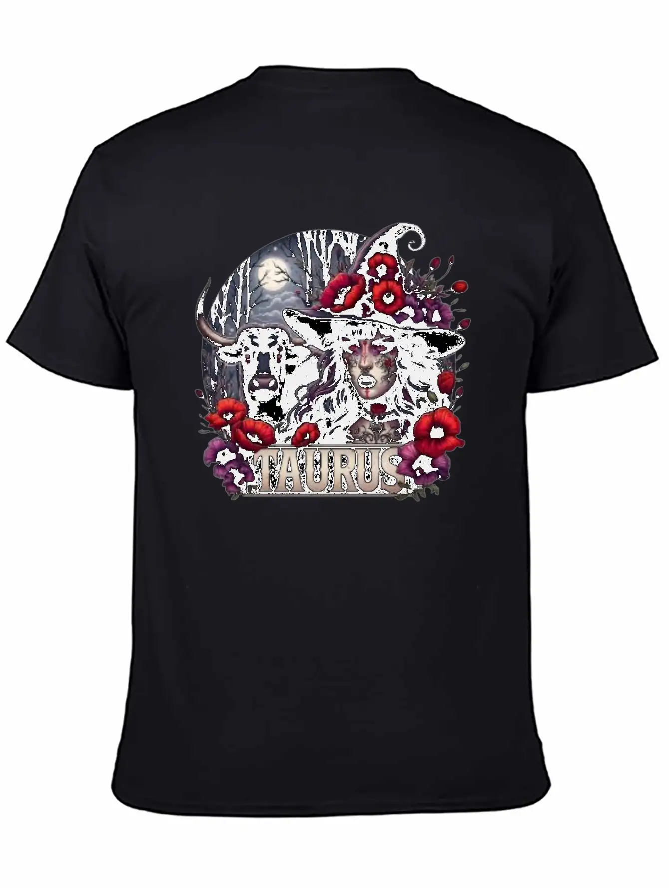 Witchy Zodiac Taurus Lightweight Cotton T-Shirt – Daily Comfort Graphic Shirt