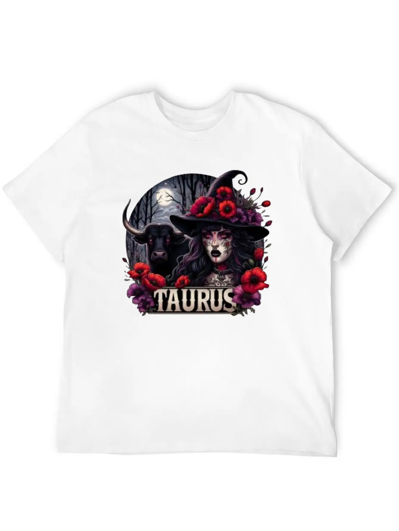 Witchy Zodiac Taurus Lightweight Cotton T-Shirt – Daily Comfort Graphic Shirt