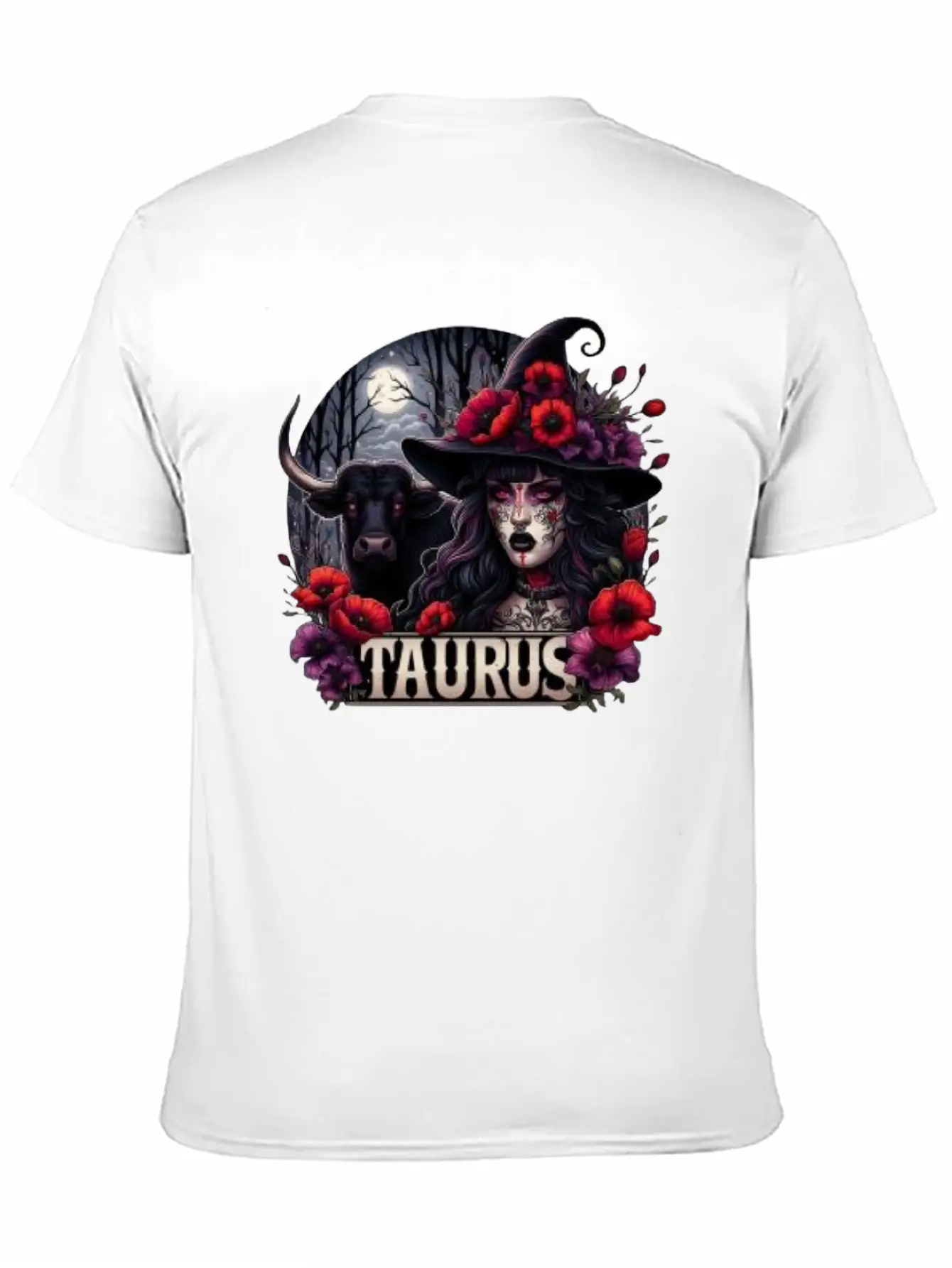 Witchy Zodiac Taurus Lightweight Cotton T-Shirt – Daily Comfort Graphic Shirt
