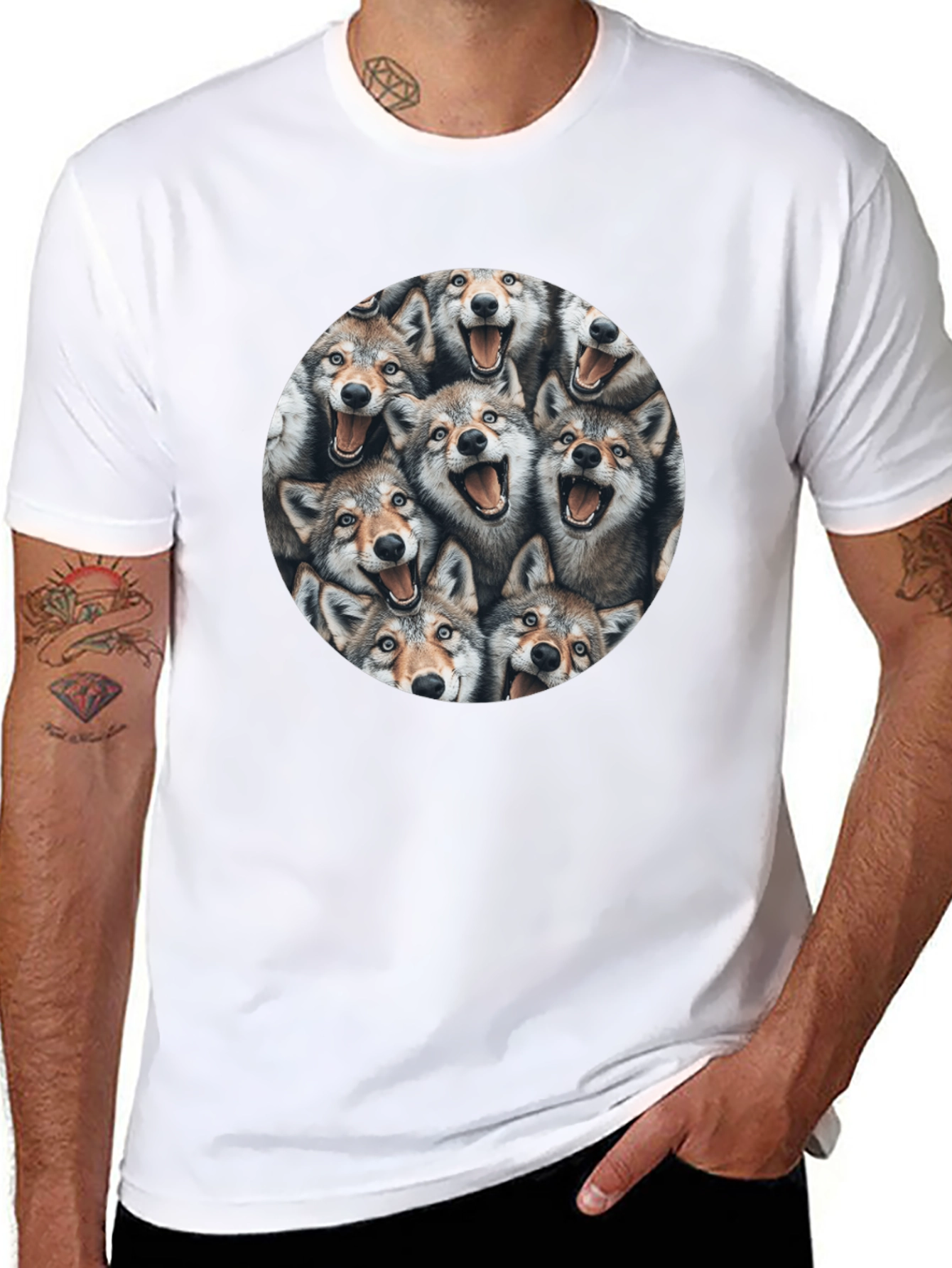 Wolf Pack T-Shirt - Fun Animal Print Tee