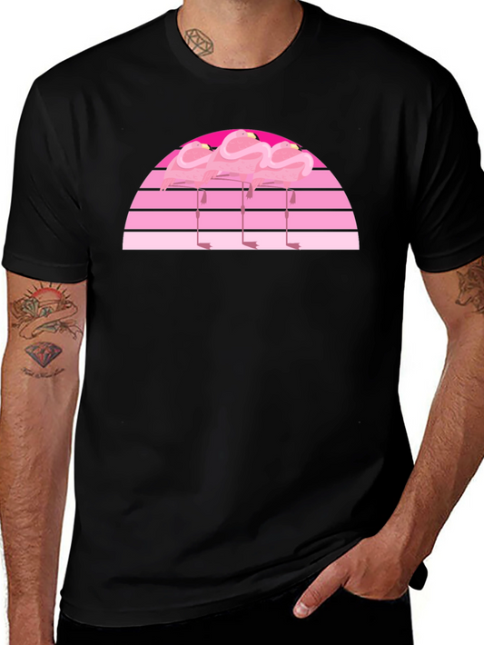 Retro Flamingo Sunset Graphic Tee
