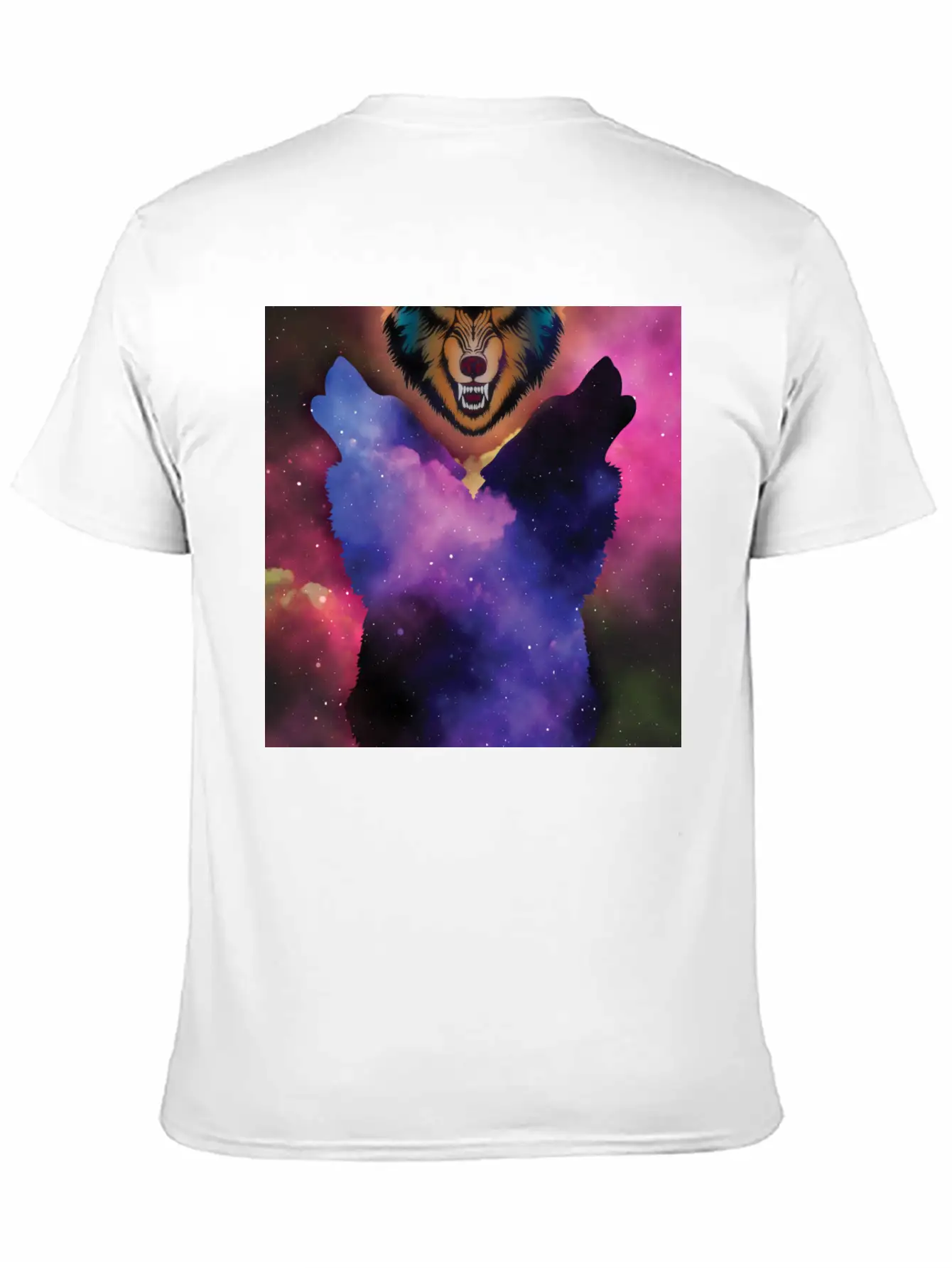 Wolf Howl - Space Wolf Animal Lover Gift Lightweight Cotton T-Shirt – Daily Comfort Graphic Shirt