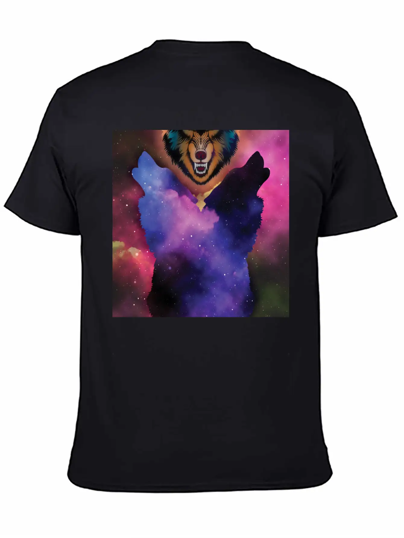 Wolf Howl - Space Wolf Animal Lover Gift Lightweight Cotton T-Shirt – Daily Comfort Graphic Shirt