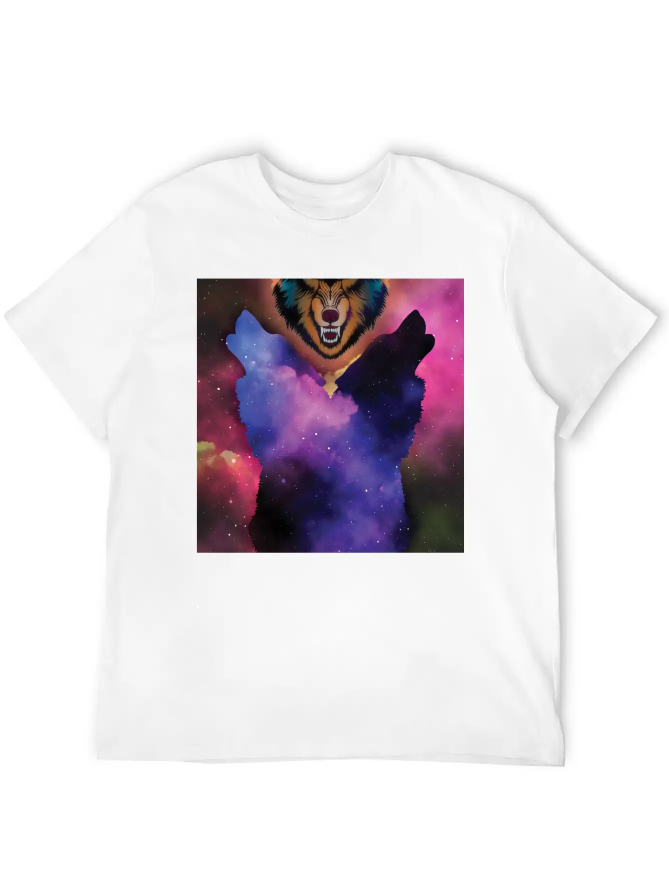 Wolf Howl - Space Wolf Animal Lover Gift Lightweight Cotton T-Shirt – Daily Comfort Graphic Shirt