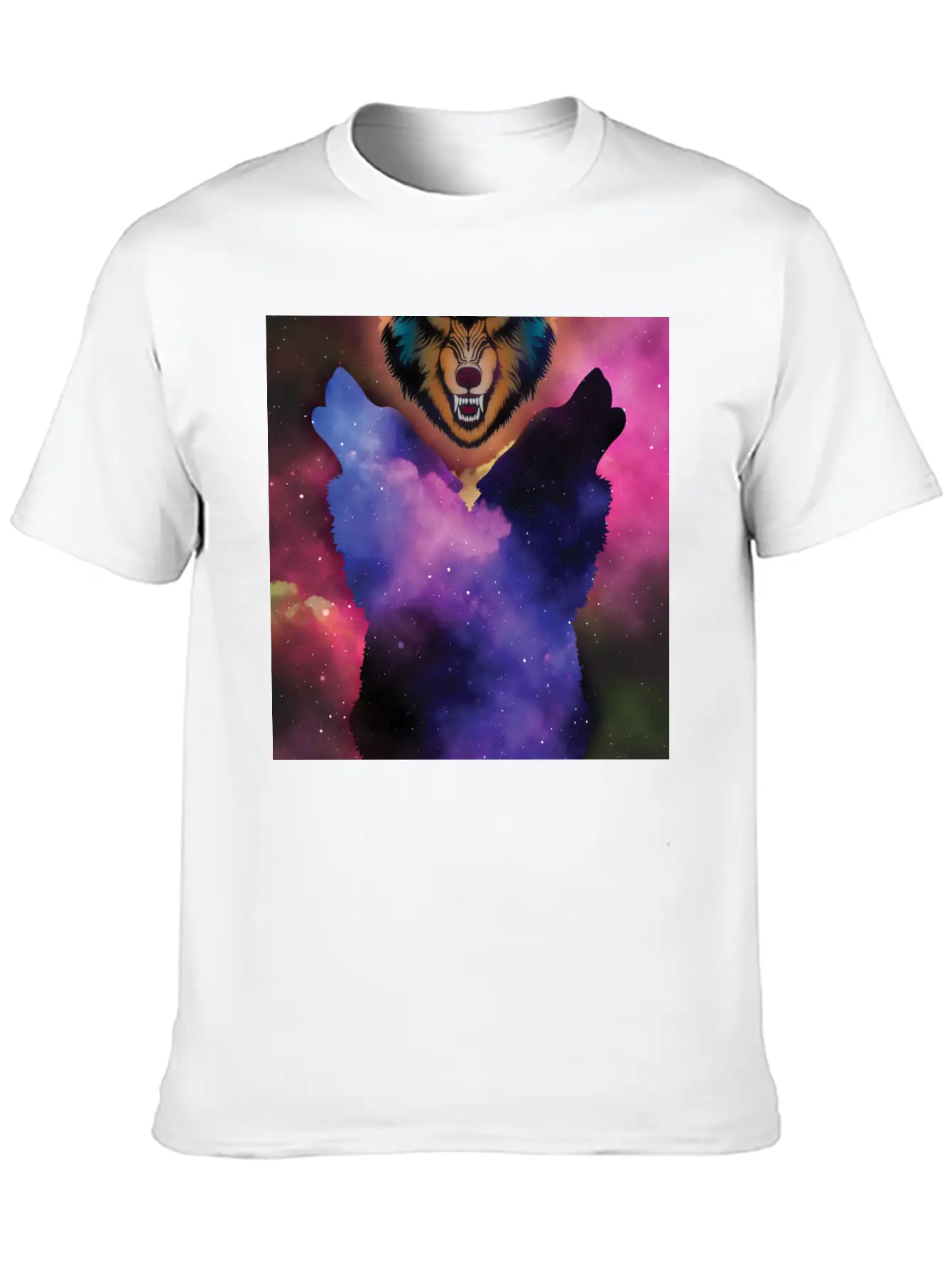 Wolf Howl - Space Wolf Animal Lover Gift Lightweight Cotton T-Shirt – Daily Comfort Graphic Shirt