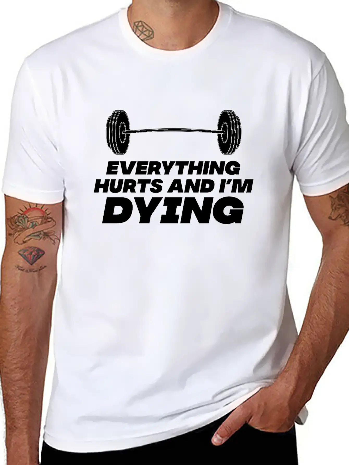 Workout Until Everything Hurts Lightweight Cotton T-Shirt – Daily Comfort Graphic Shirt
