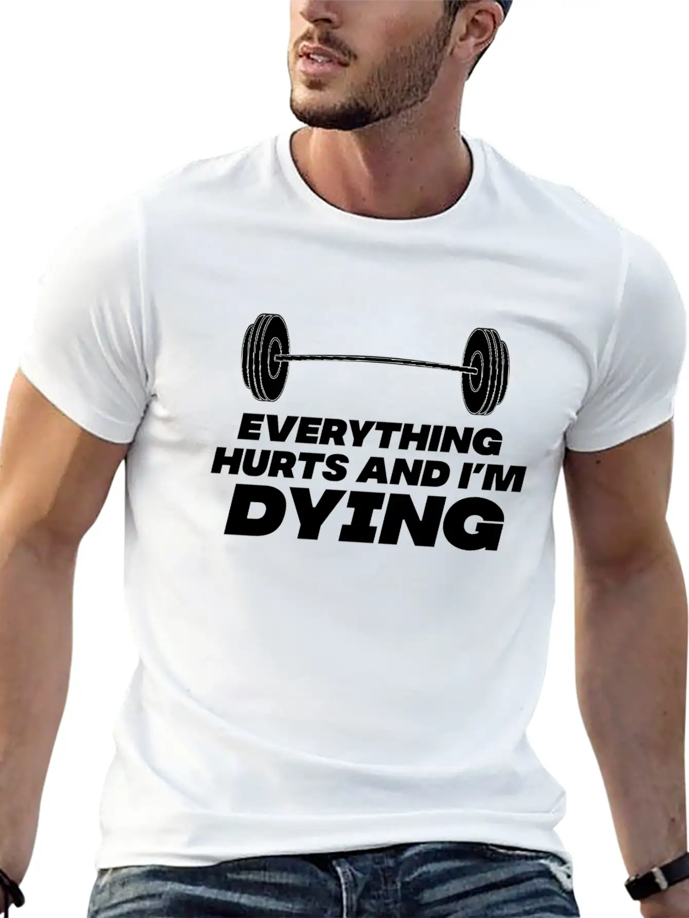 Workout Until Everything Hurts Lightweight Cotton T-Shirt – Daily Comfort Graphic Shirt