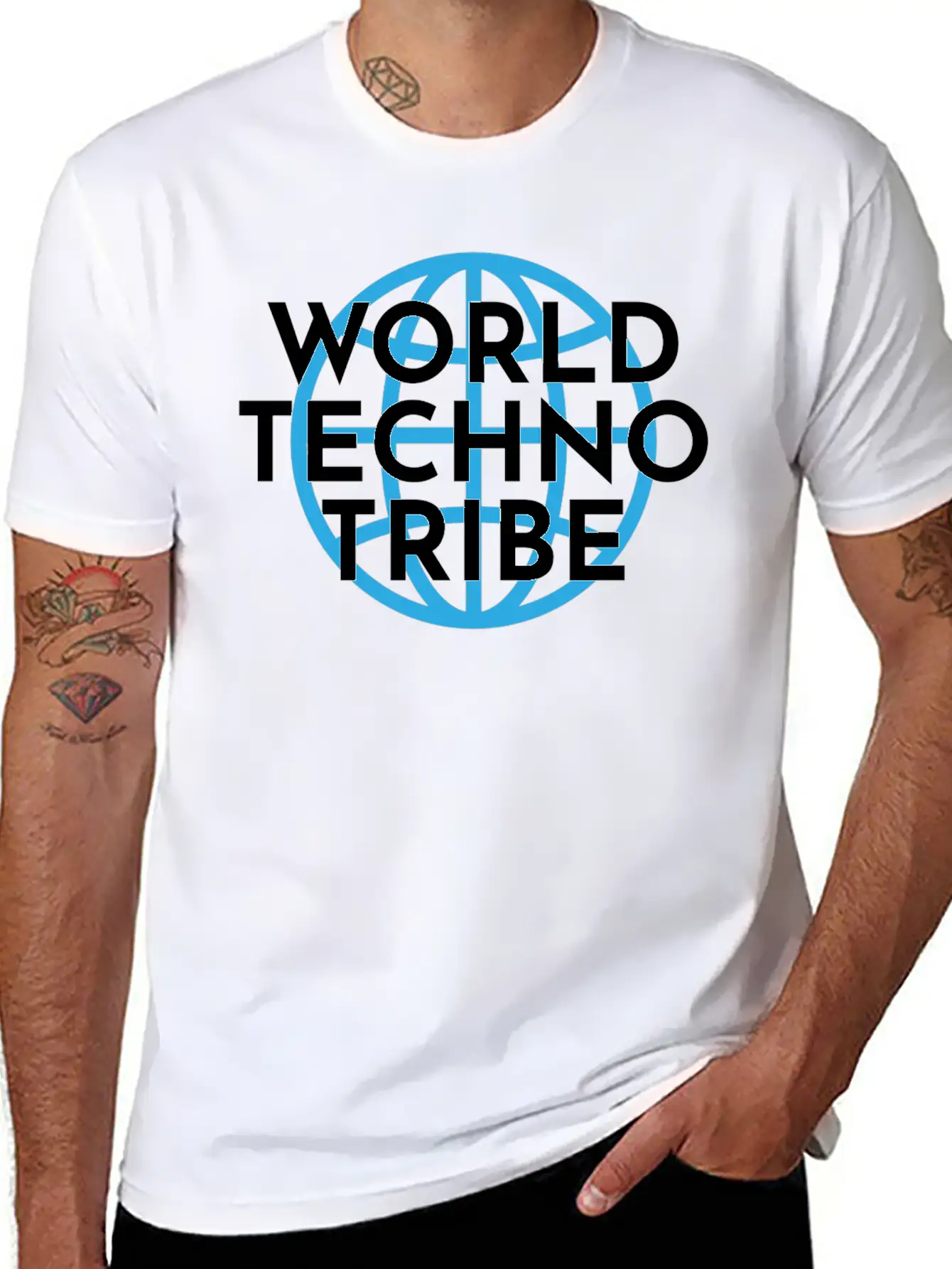 World Techno Tribe Gift Music Raving Concert Lightweight Cotton T-Shirt – Daily Comfort Graphic Shirt