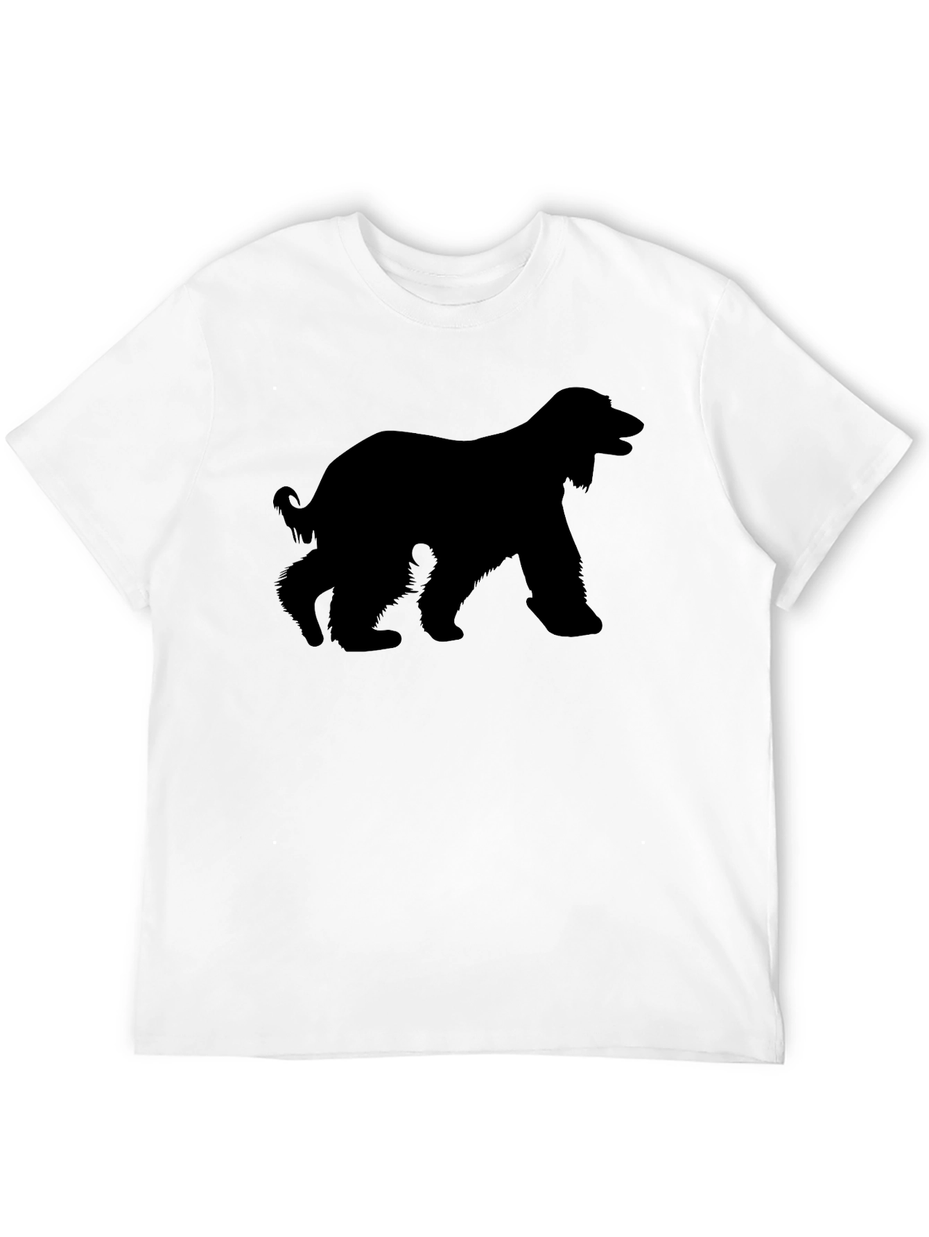 Afghan Hound Silhouette Graphic Tee - Black