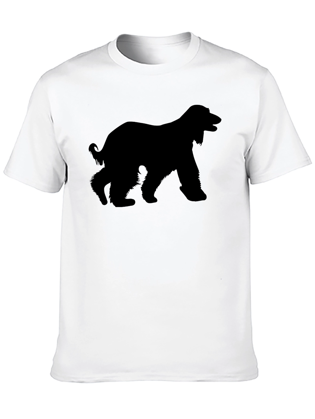 Afghan Hound Silhouette Graphic Tee - Black