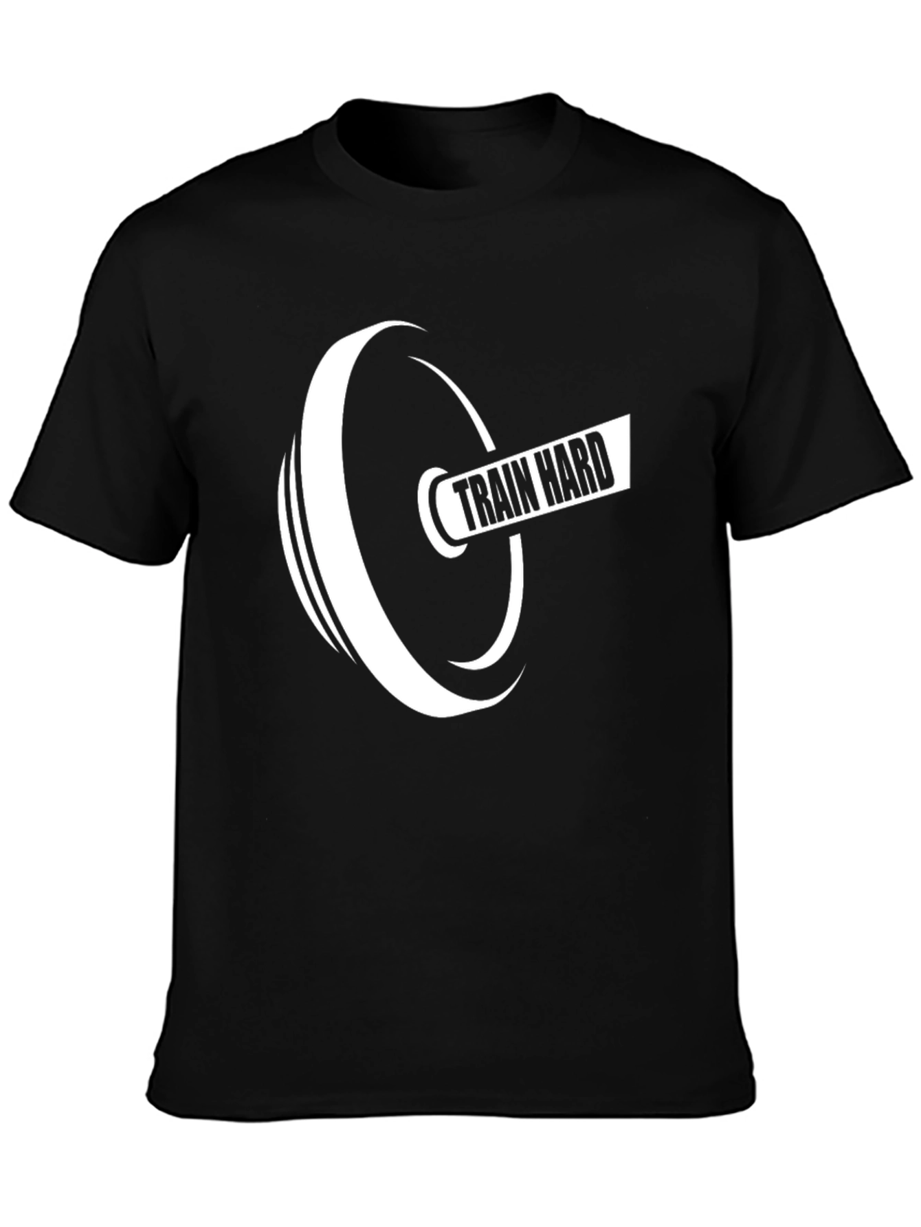 Train Hard Black T-Shirt Fitness Gym Motivation