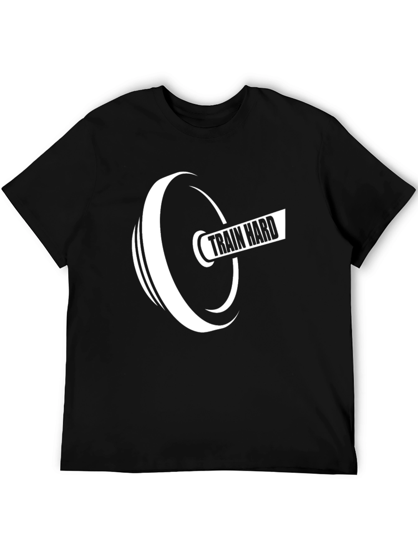 Train Hard Black T-Shirt Fitness Gym Motivation