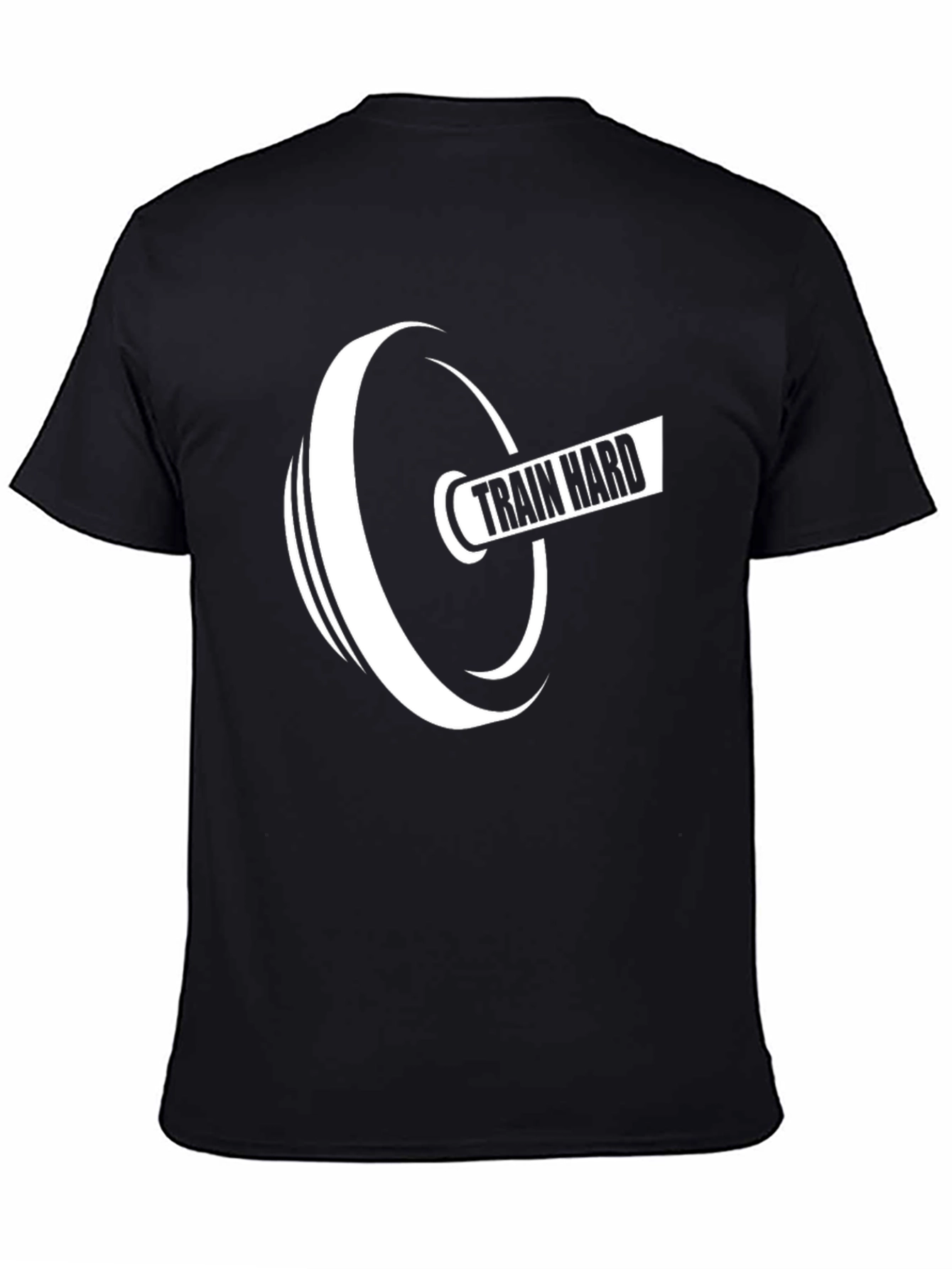 Train Hard Black T-Shirt Fitness Gym Motivation