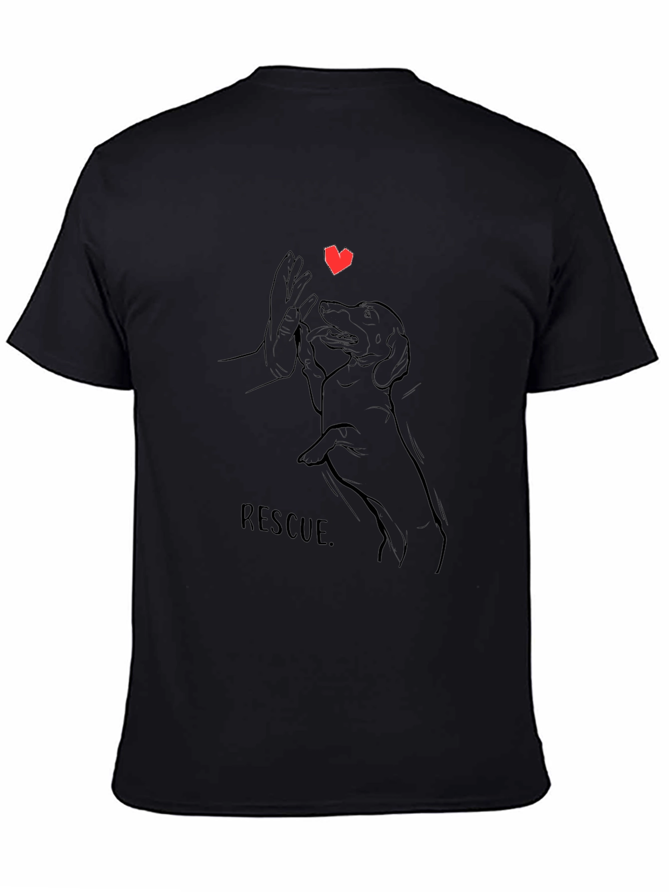 Rescue Dog T-Shirt -  Heart & Paw Design