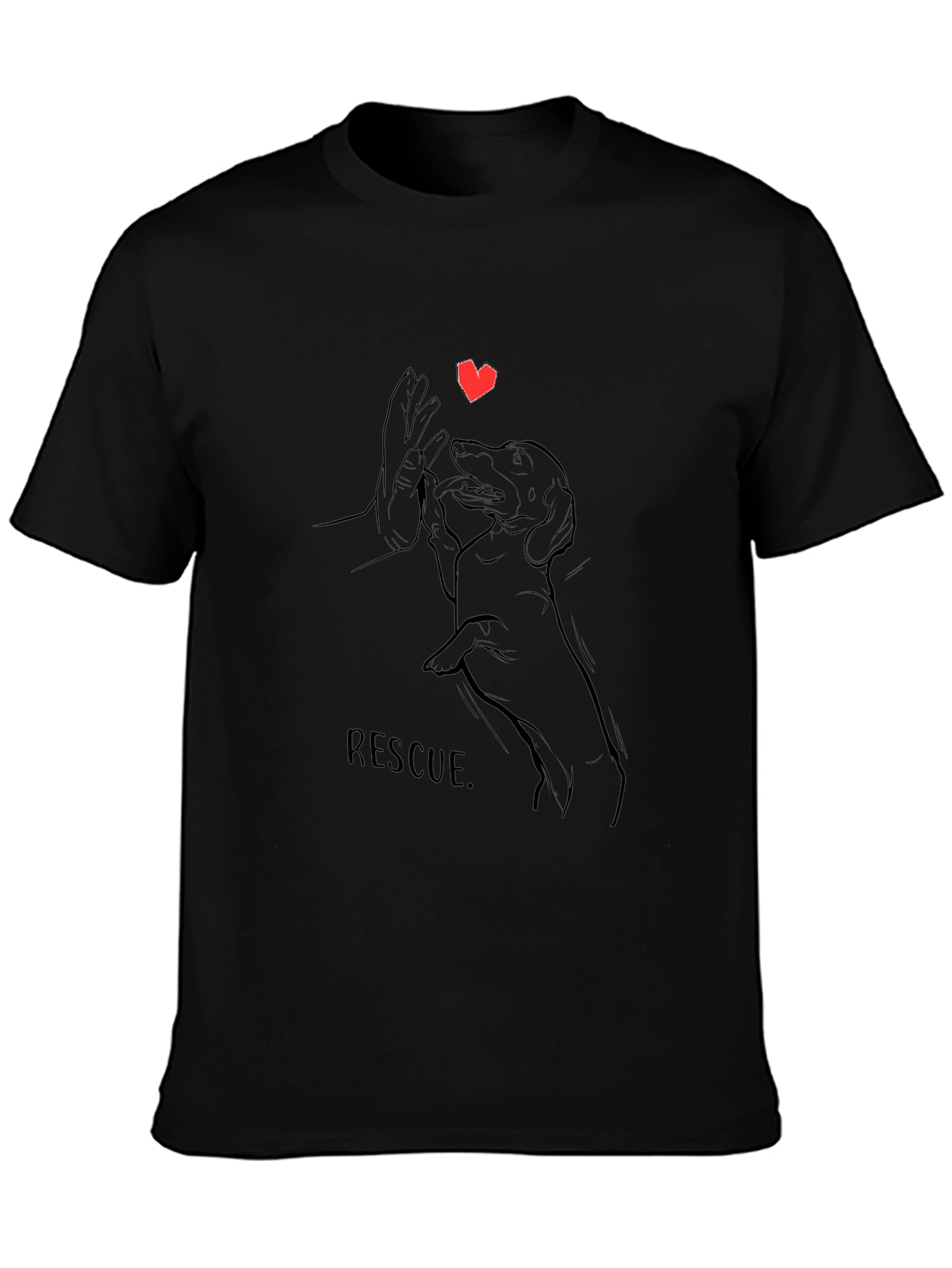 Rescue Dog T-Shirt -  Heart & Paw Design