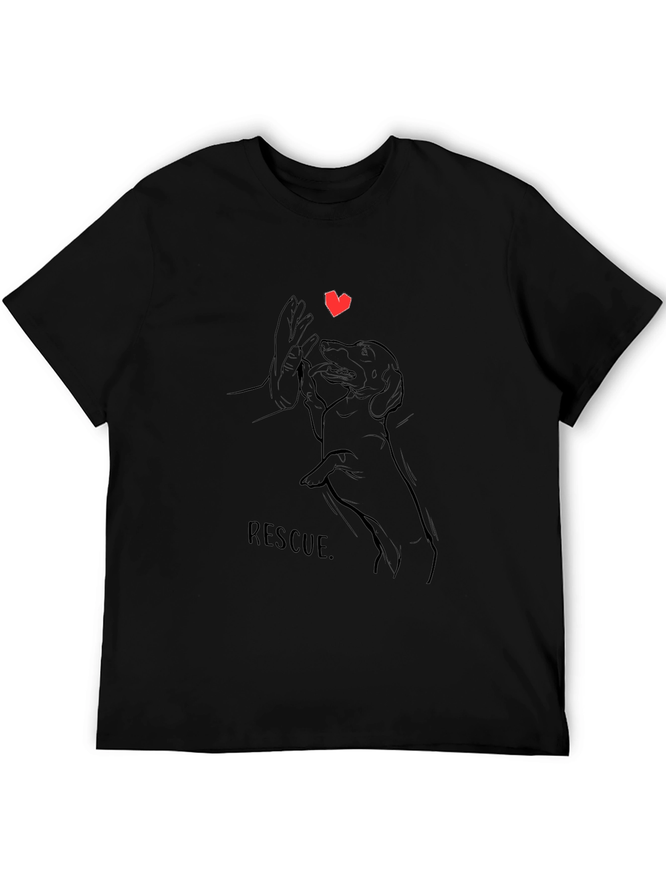 Rescue Dog T-Shirt -  Heart & Paw Design