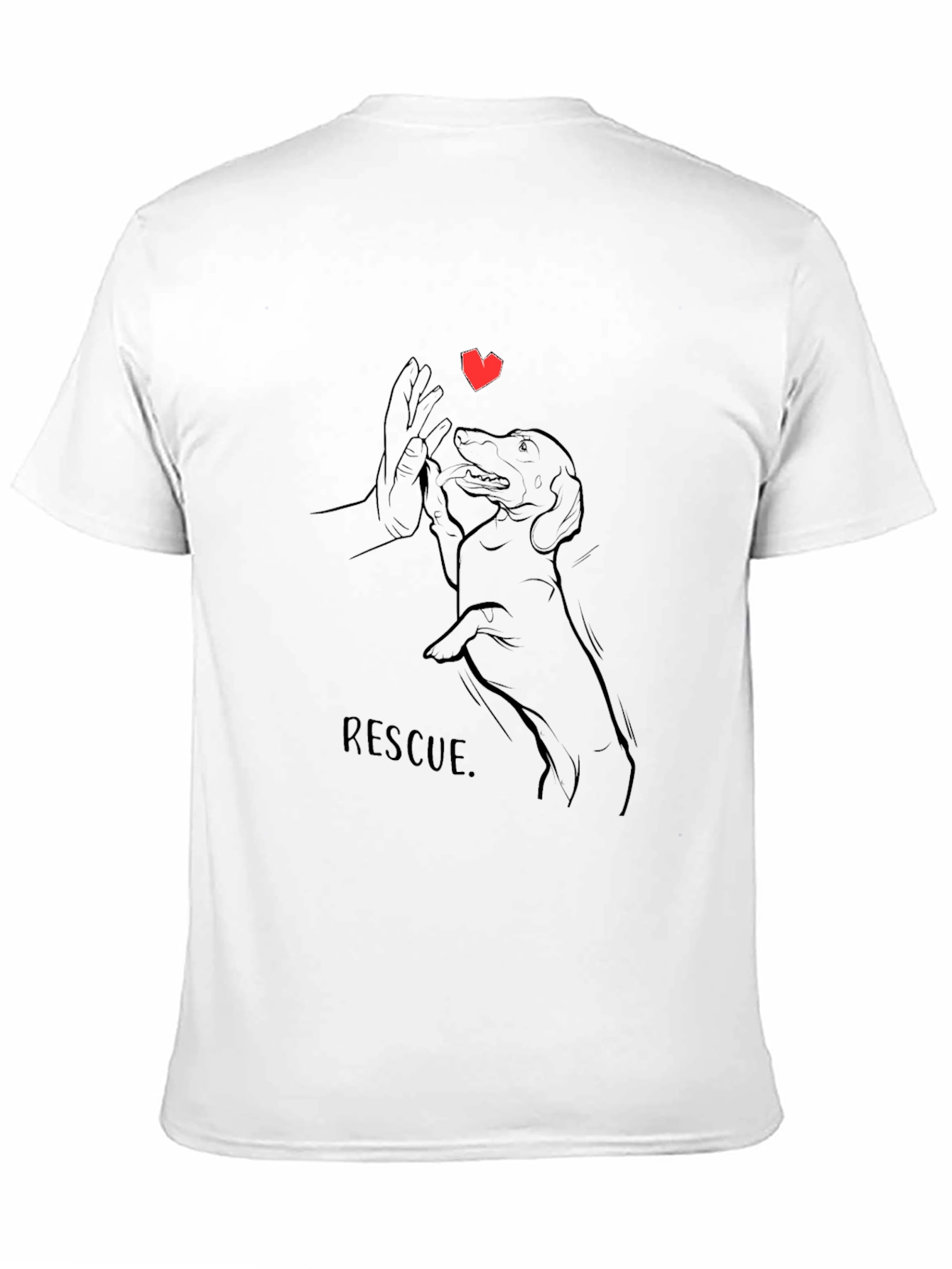 Rescue Dog T-Shirt -  Heart & Paw Design