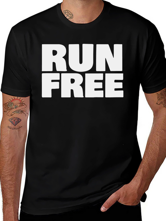 Run Free Black Graphic T-Shirt
