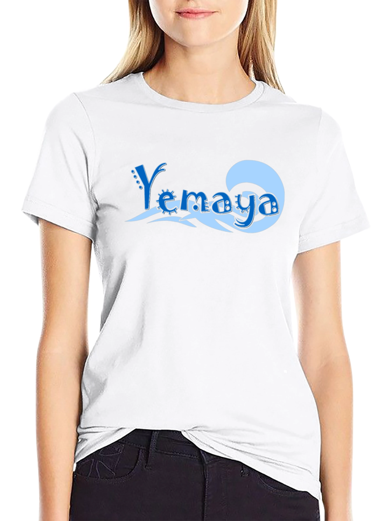 Yemaya Wave Black Tee - Ocean Lovers Gift