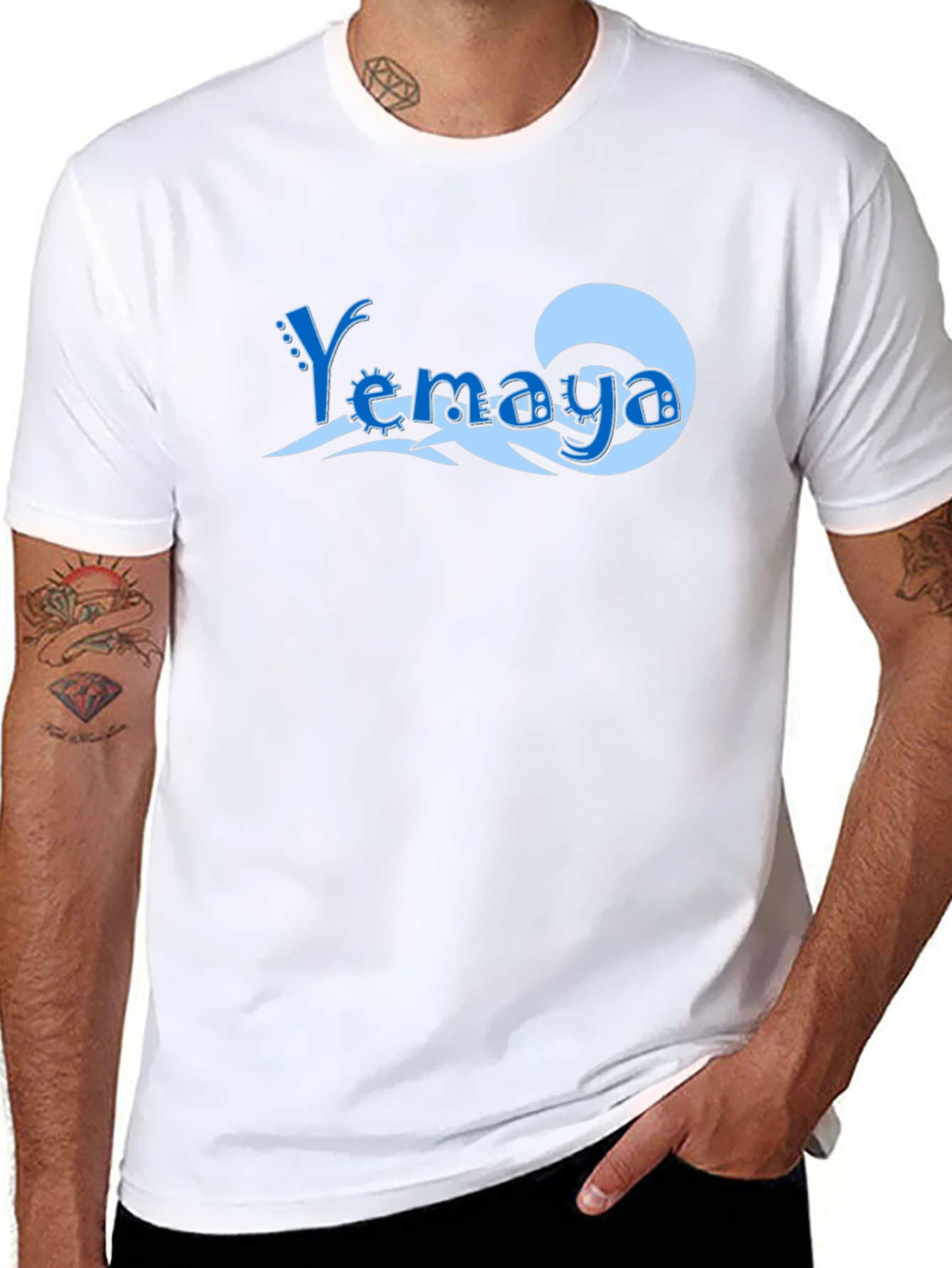 Yemaya Wave Black Tee - Ocean Lovers Gift