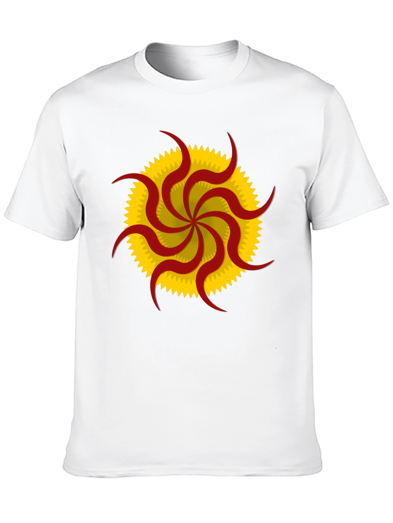 Unique Sunburst Graphic Tee - Black Cotton Casual Shirt