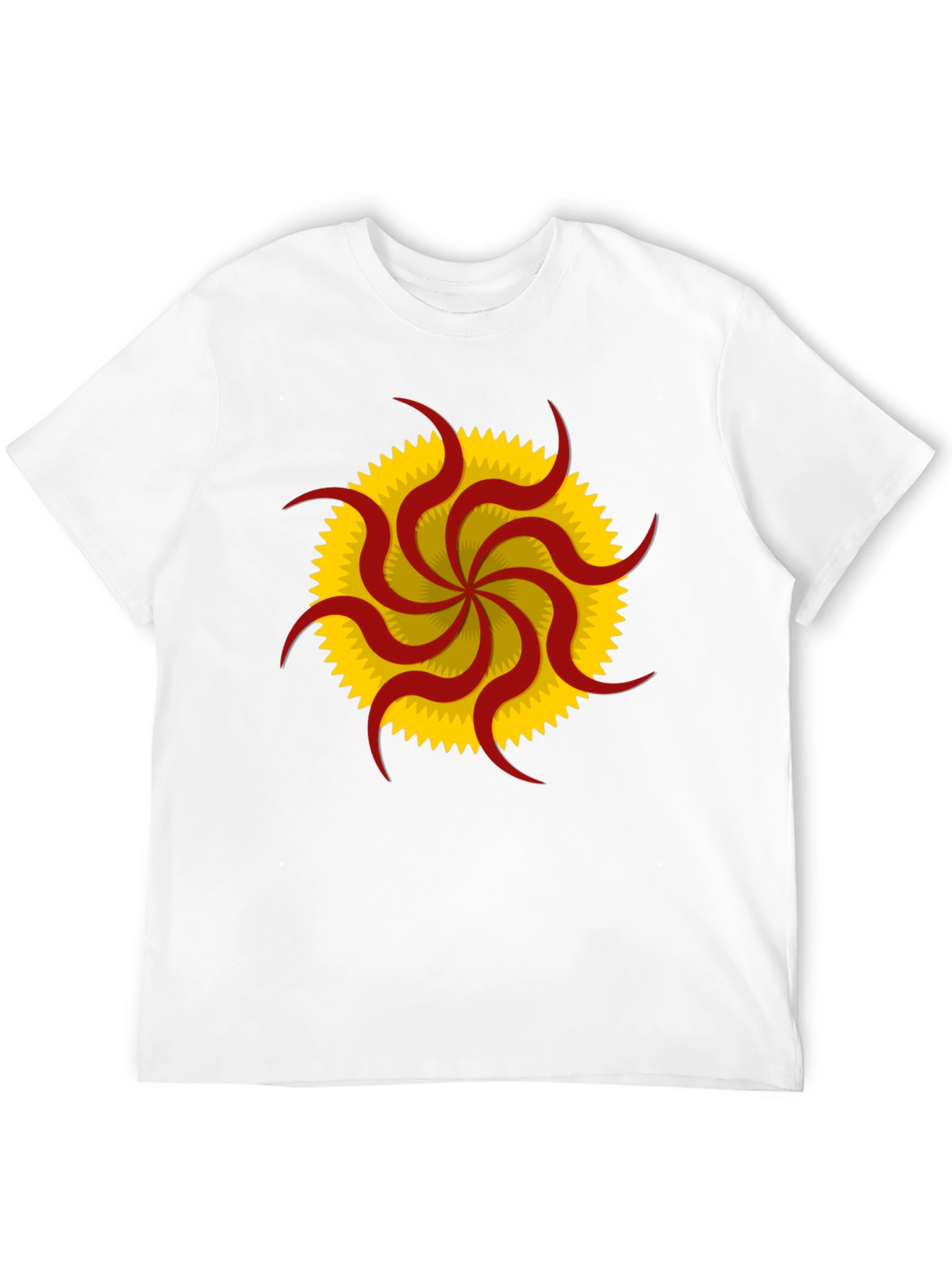 Unique Sunburst Graphic Tee - Black Cotton Casual Shirt