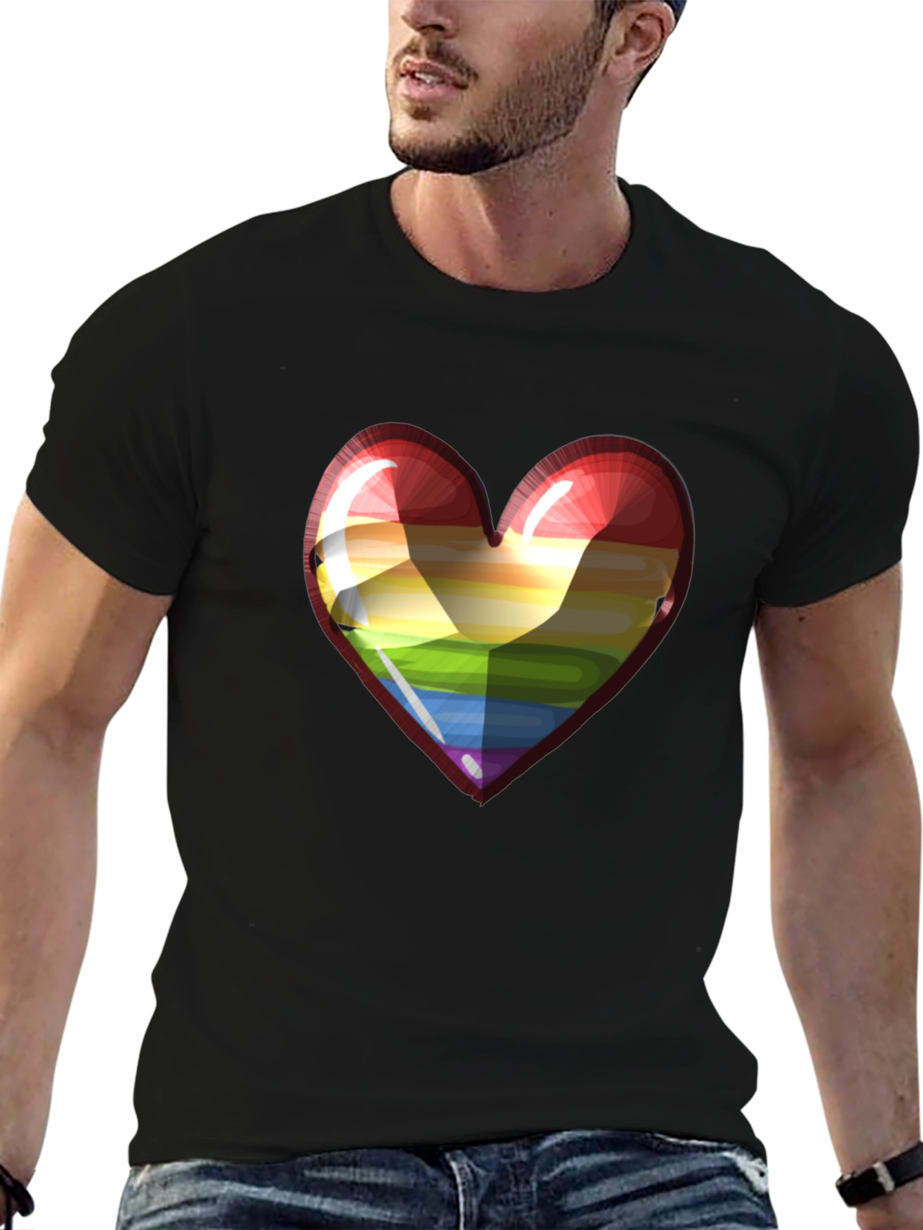 Rainbow Heart Graphic Tee - Pride & Love
