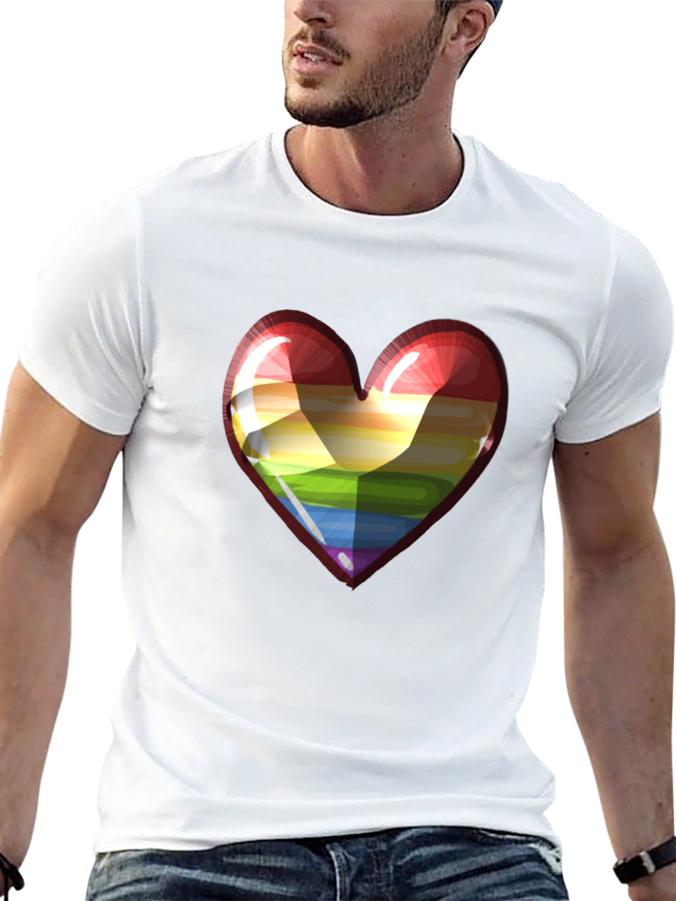 Rainbow Heart Graphic Tee - Pride & Love