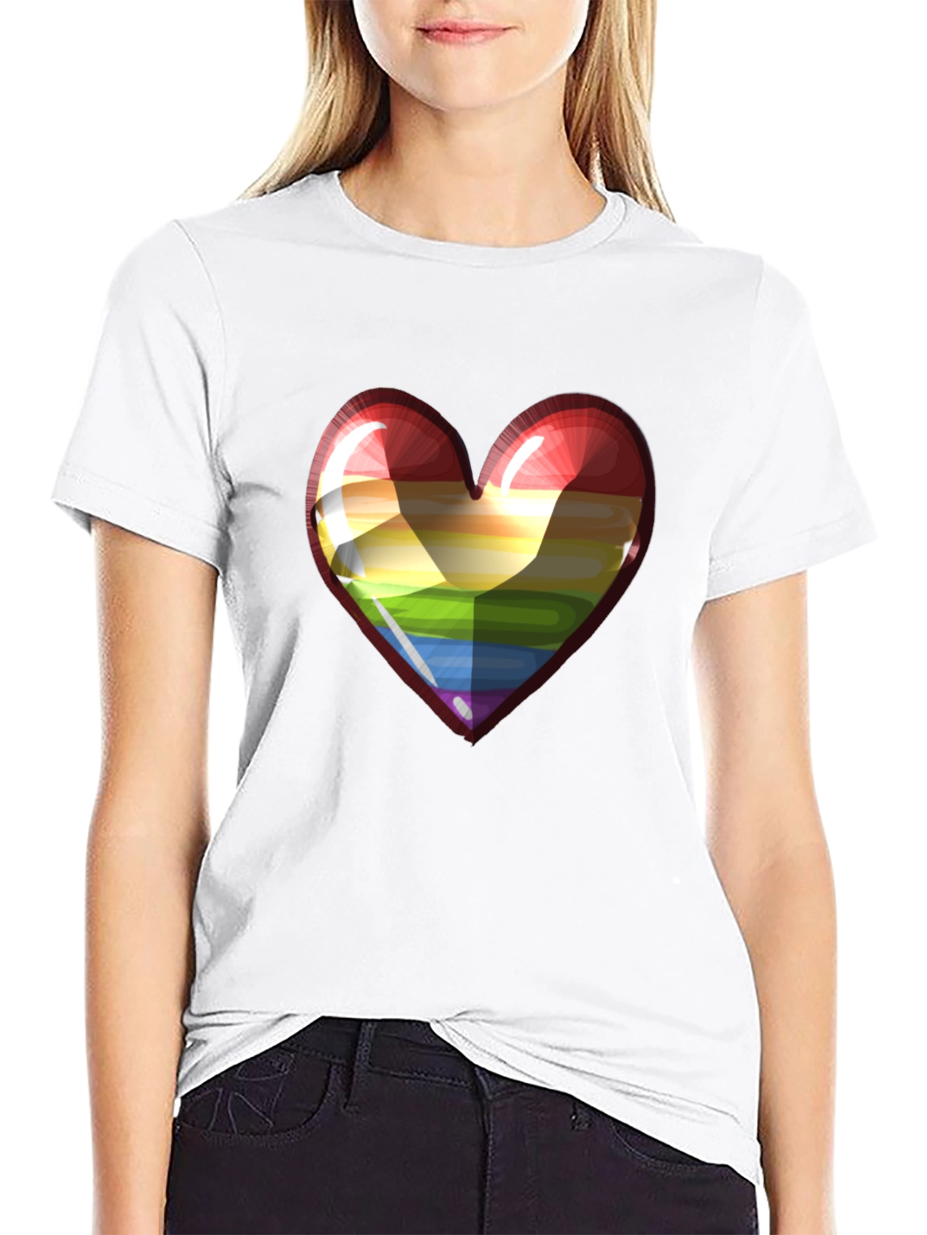 Rainbow Heart Graphic Tee - Pride & Love