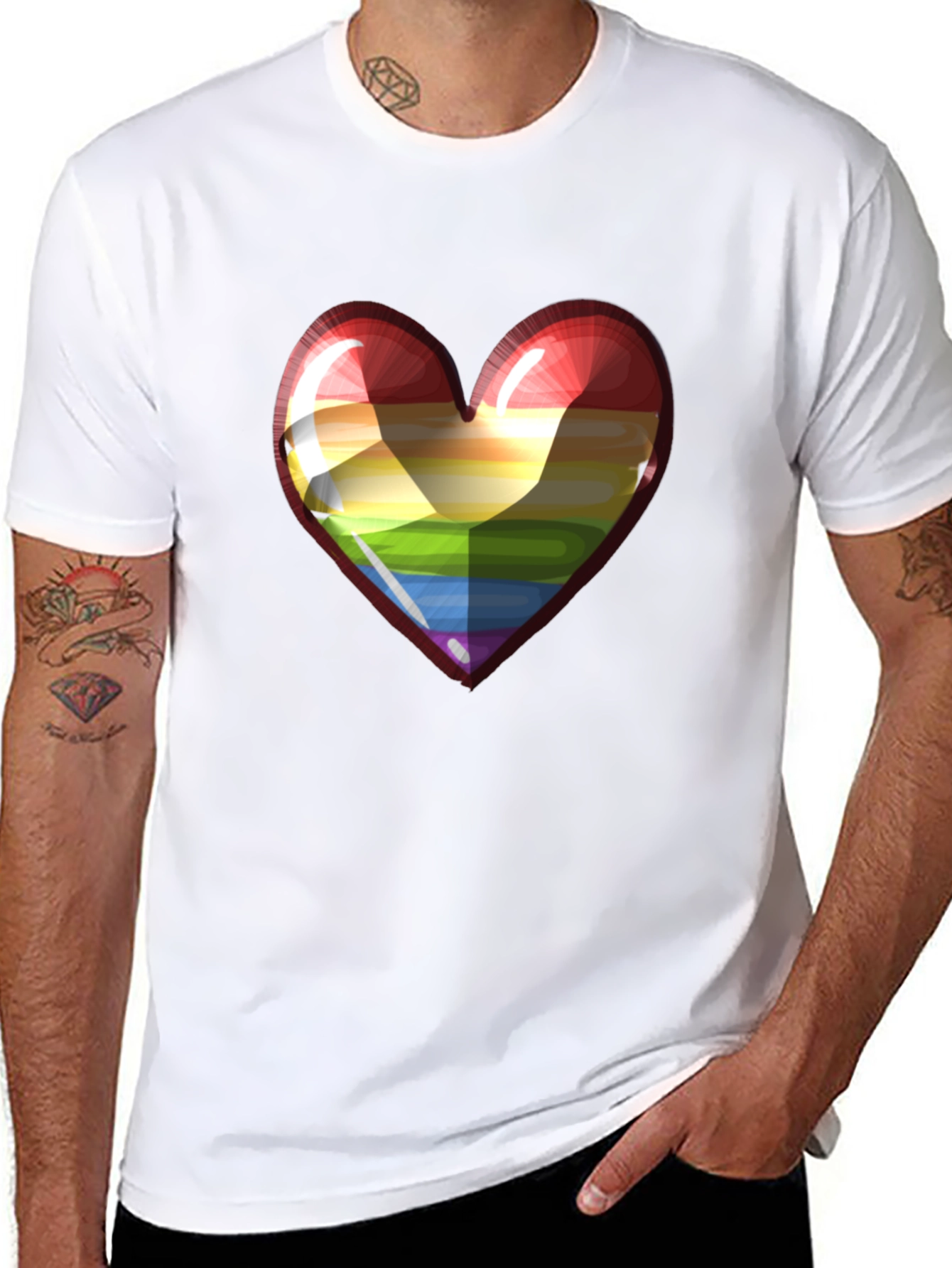 Rainbow Heart Graphic Tee - Pride & Love