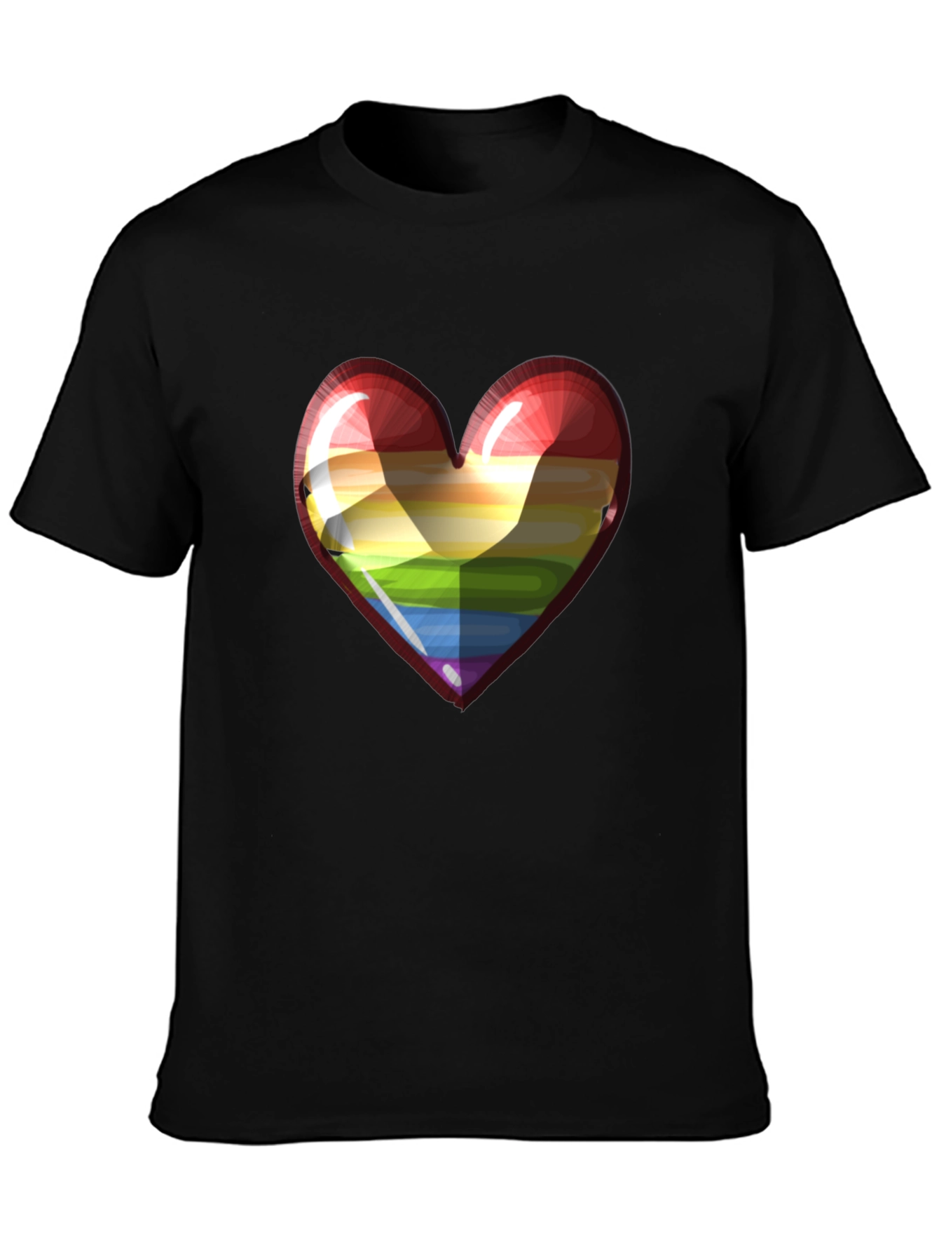 Rainbow Heart Graphic Tee - Pride & Love