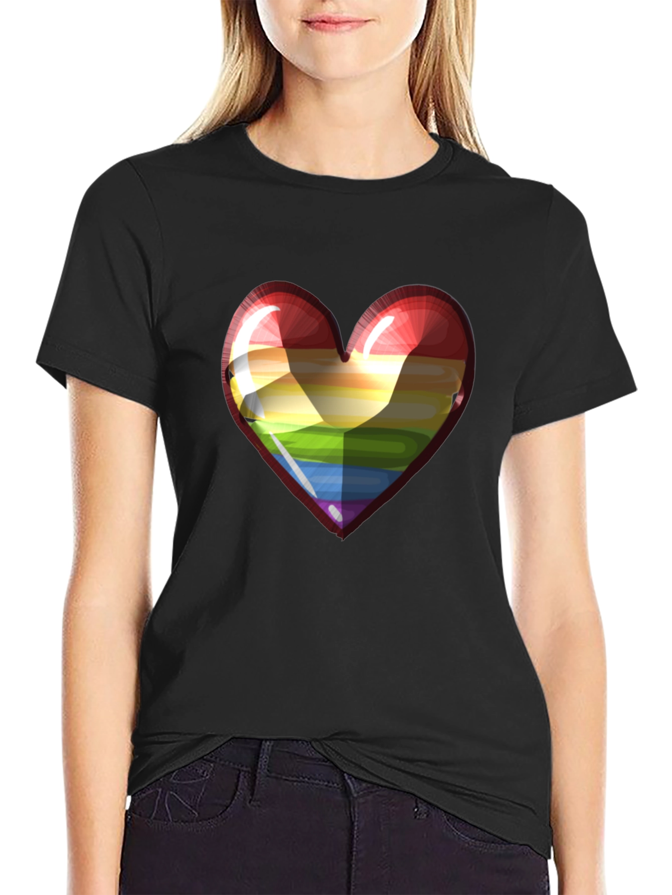 Rainbow Heart Graphic Tee - Pride & Love