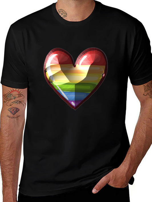 Rainbow Heart Graphic Tee - Pride & Love