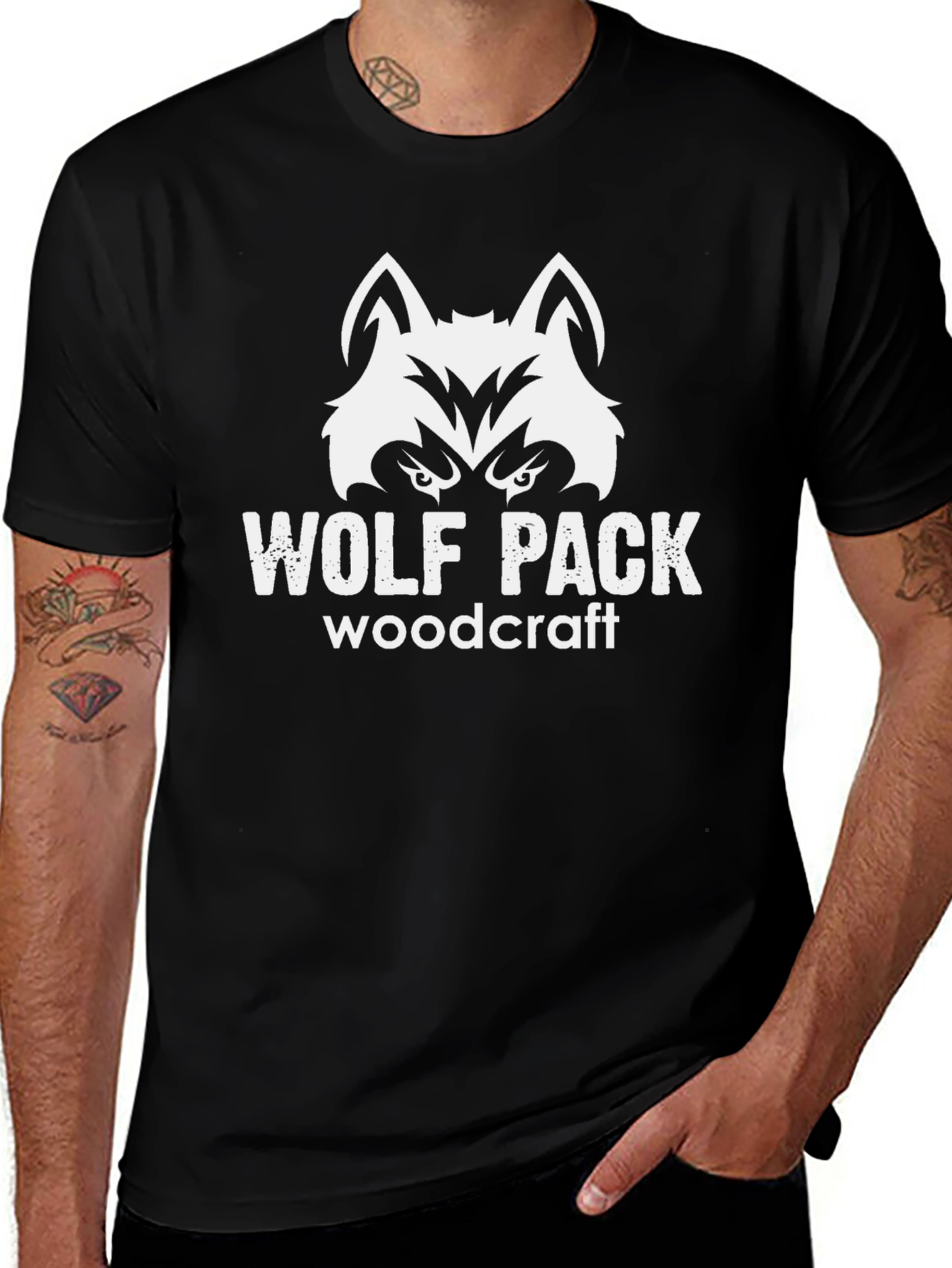 Wolf Pack Woodcraft Black T-Shirt
