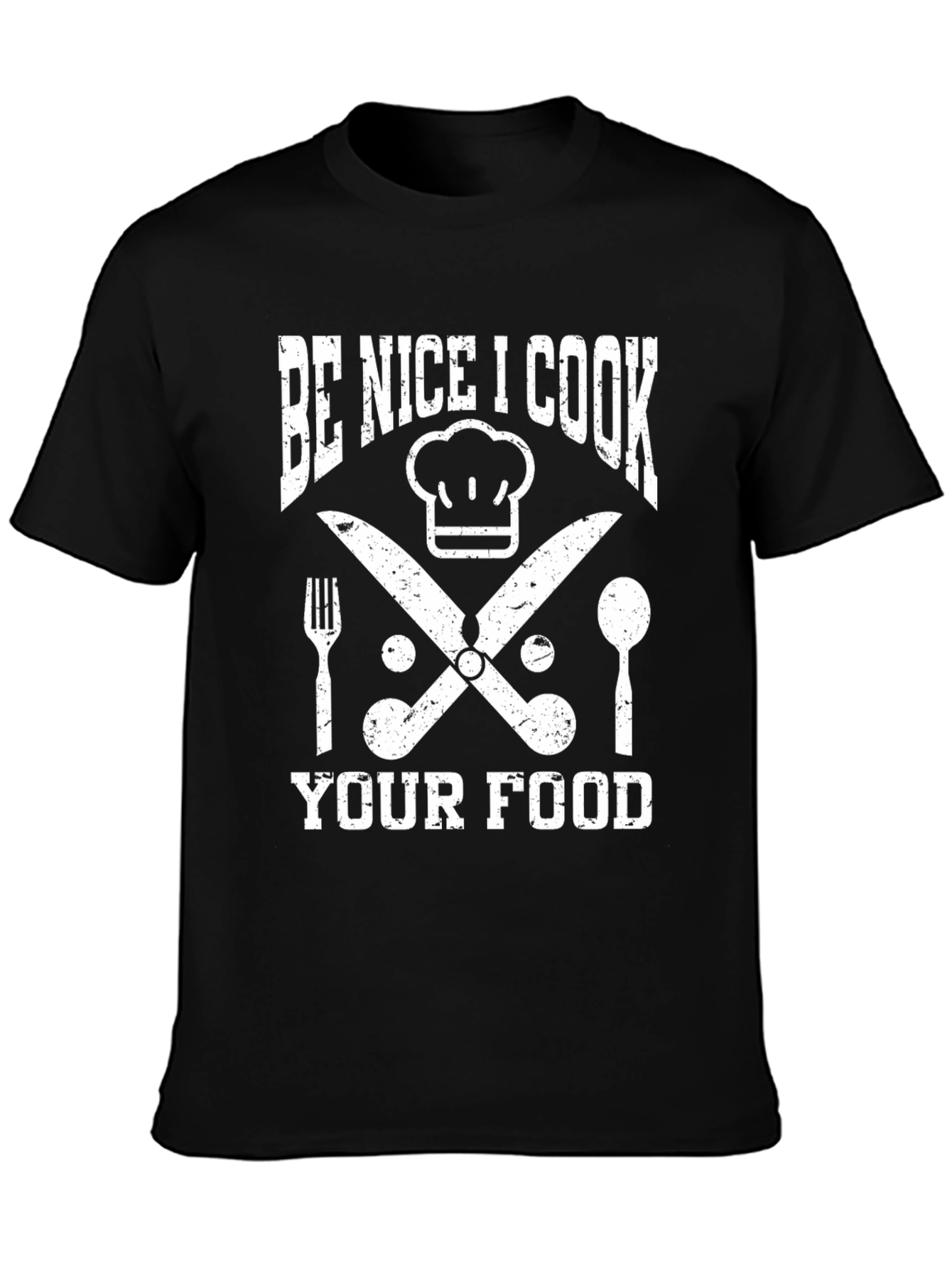 Be Nice I Cook Your Food Black Graphic T-Shirt