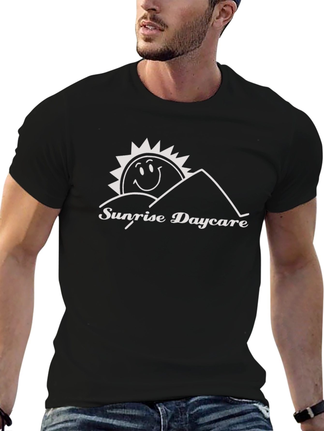 Sunrise Daycare T-Shirt - Black Crew Neck