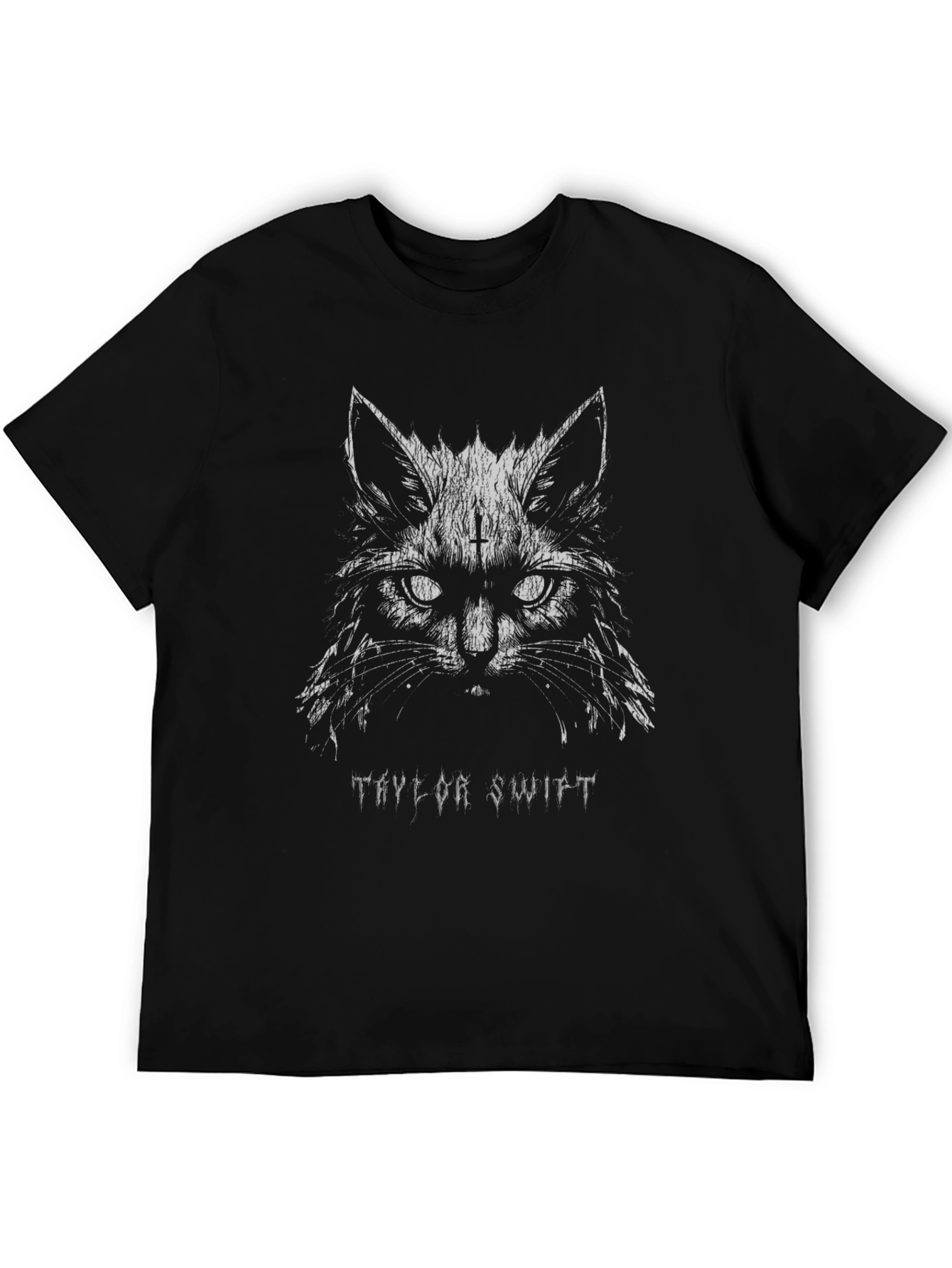 Taylor Swift Cat Graphic Tee - Black