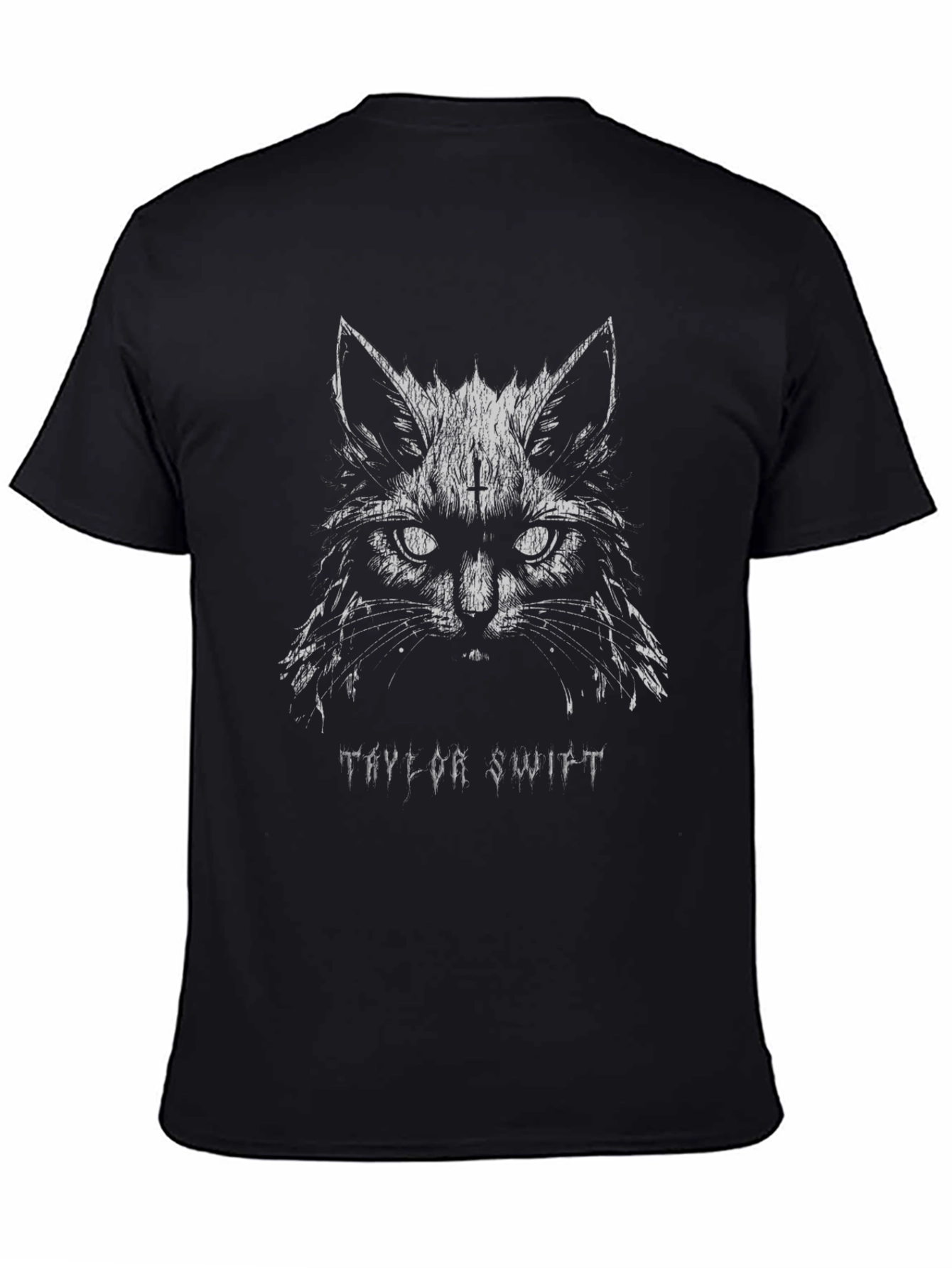 Taylor Swift Cat Graphic Tee - Black