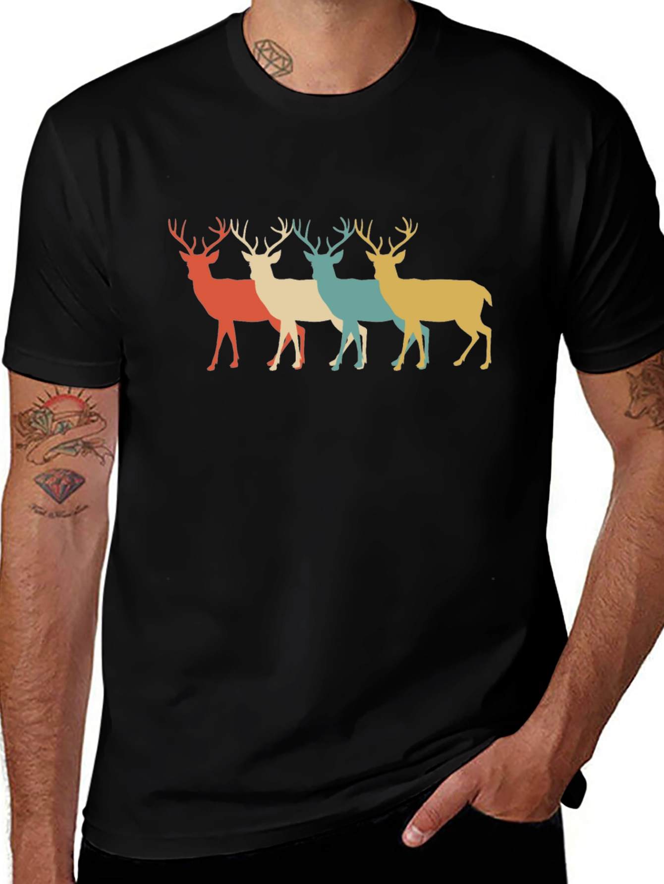 Retro Deer Silhouette Graphic Tee