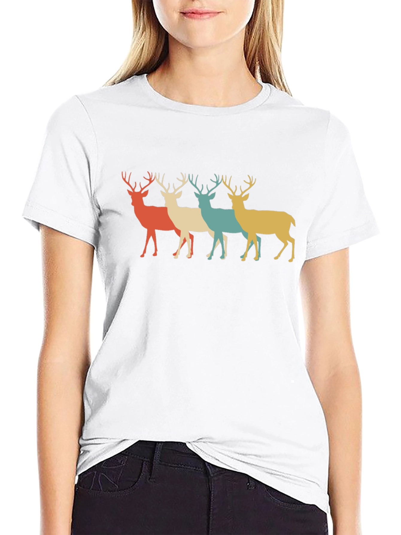 Retro Deer Silhouette Graphic Tee