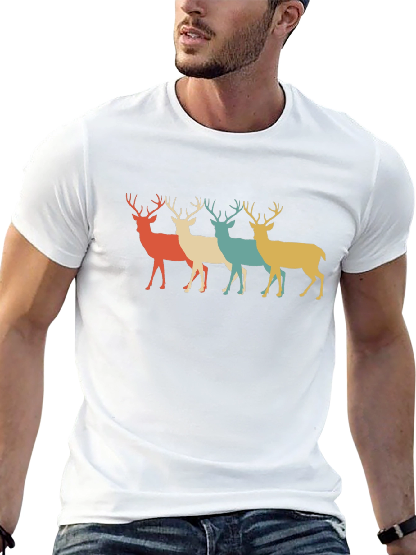 Retro Deer Silhouette Graphic Tee