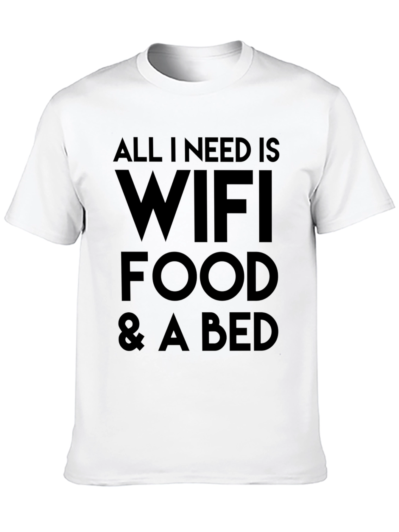 Wifi Food & Bed T-Shirt - Funny Novelty Tee