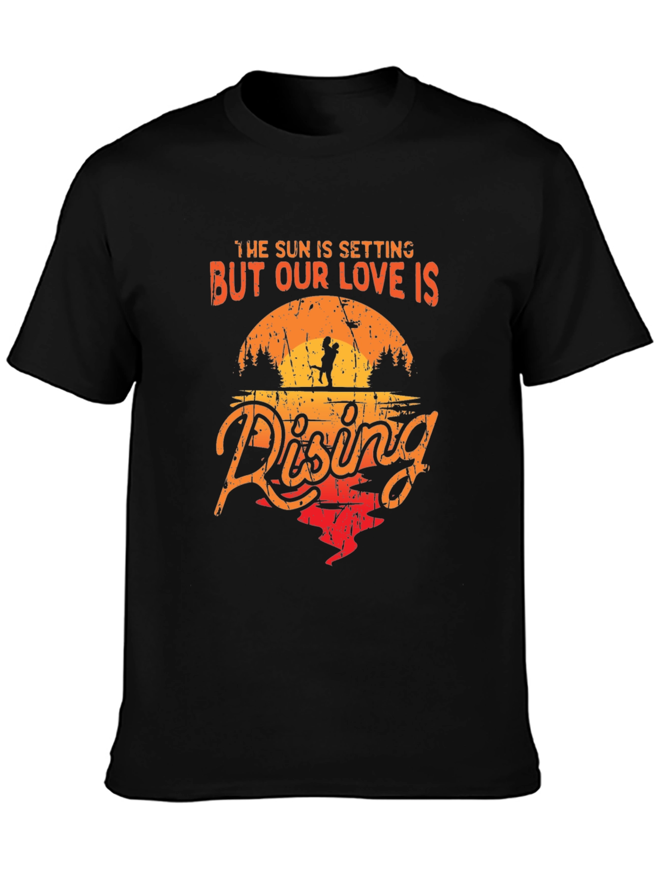 Romantic Sunset Couple Graphic Tee