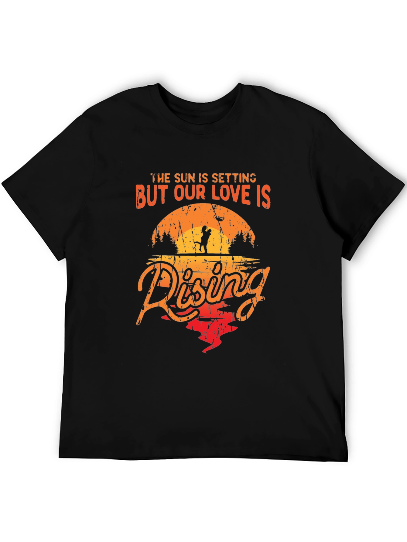 Romantic Sunset Couple Graphic Tee